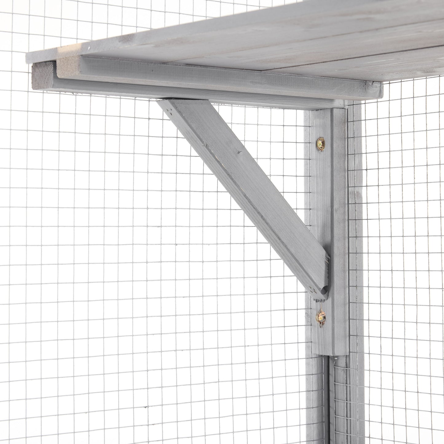 Outdoor Cat House, Diy Cat Enclosure Catio With Double Enter Doors - Light Gray