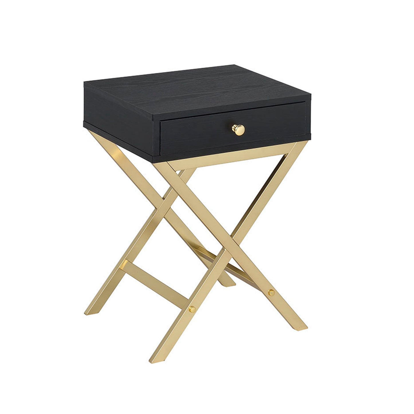 Coleen - Accent Table - Black / Brass