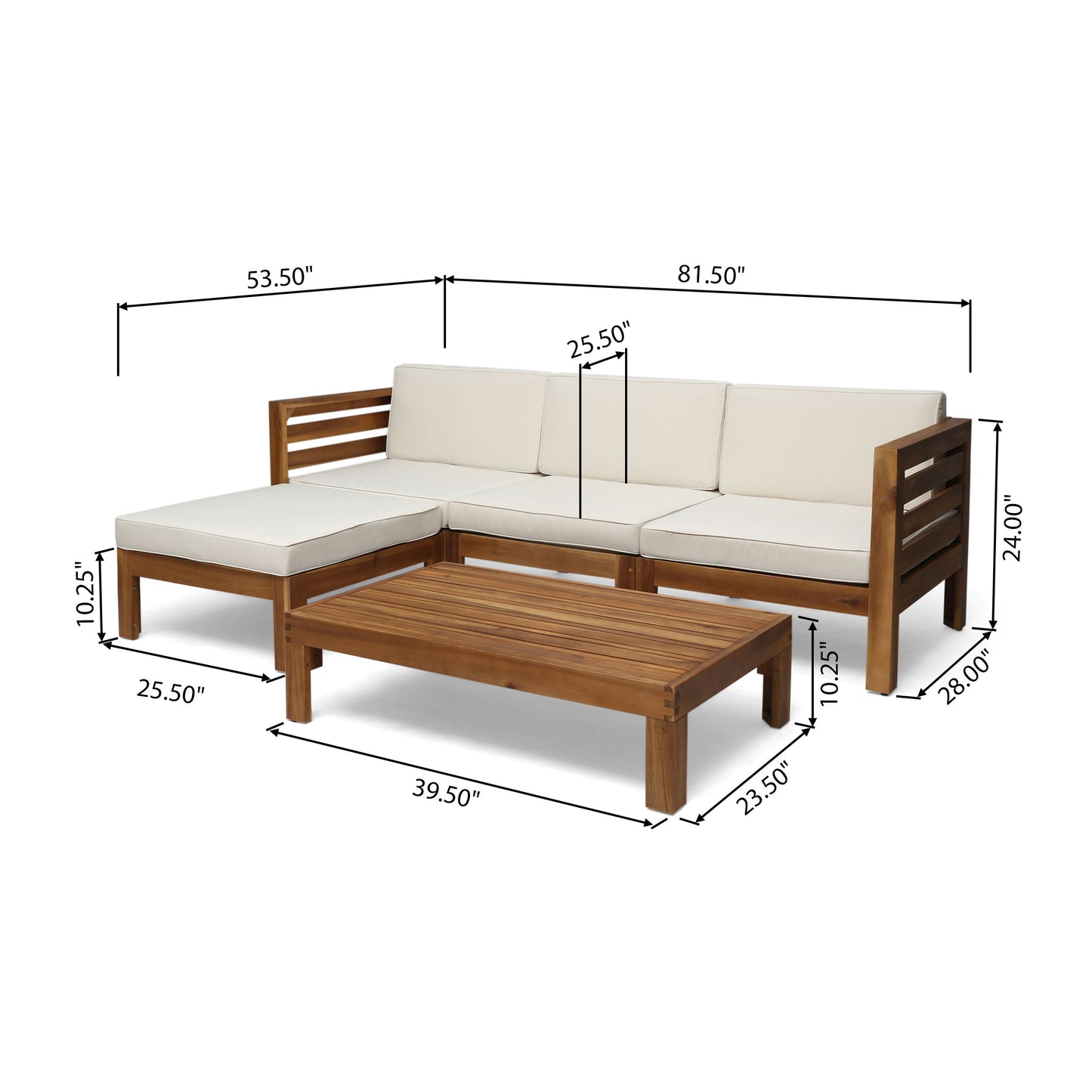 Cambridge - L Shape Sofa Set - Beige
