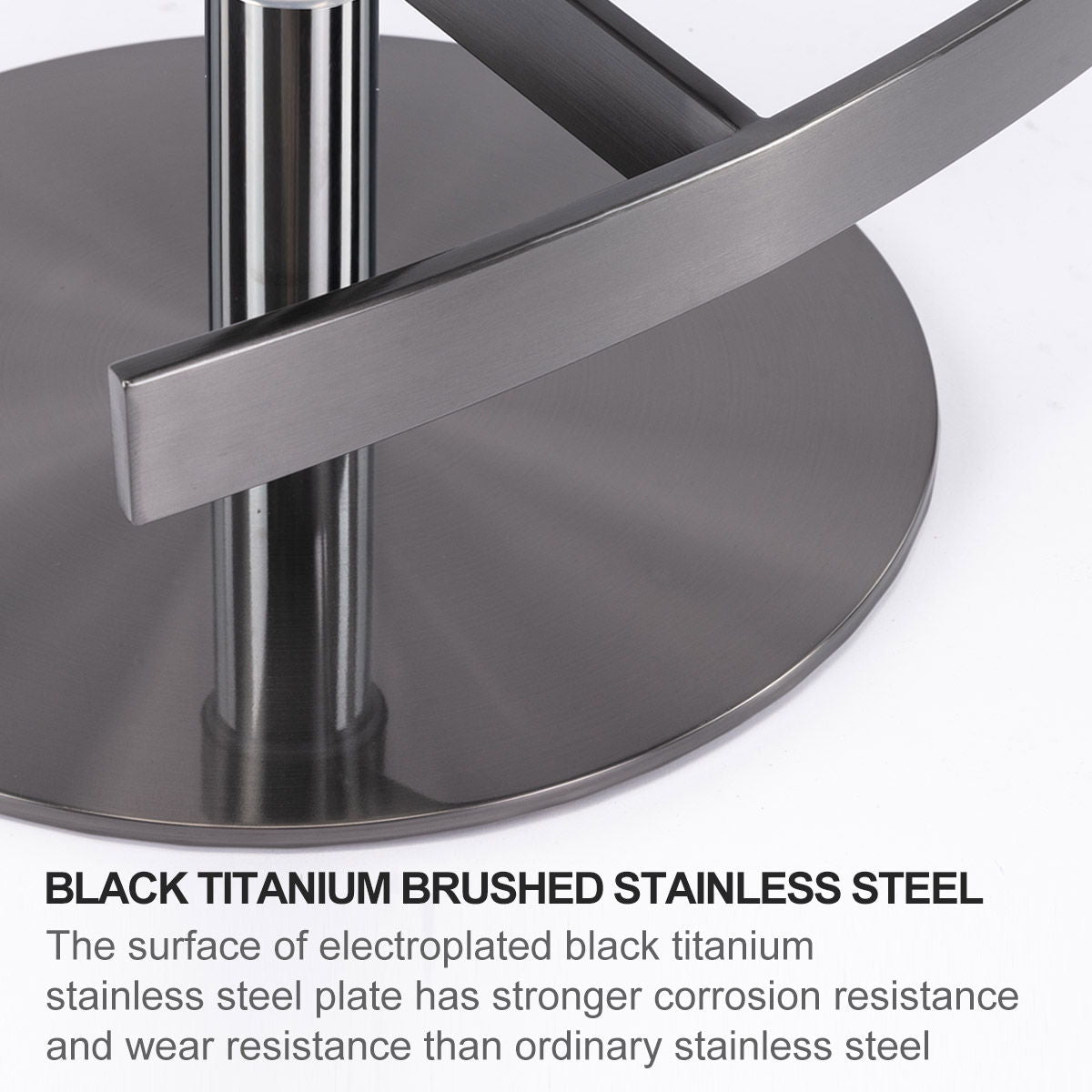 Swivel Titanium Stainless Steel Bar Stool, Adjustable Height For Kitchen Counter And Dining Room - Brown