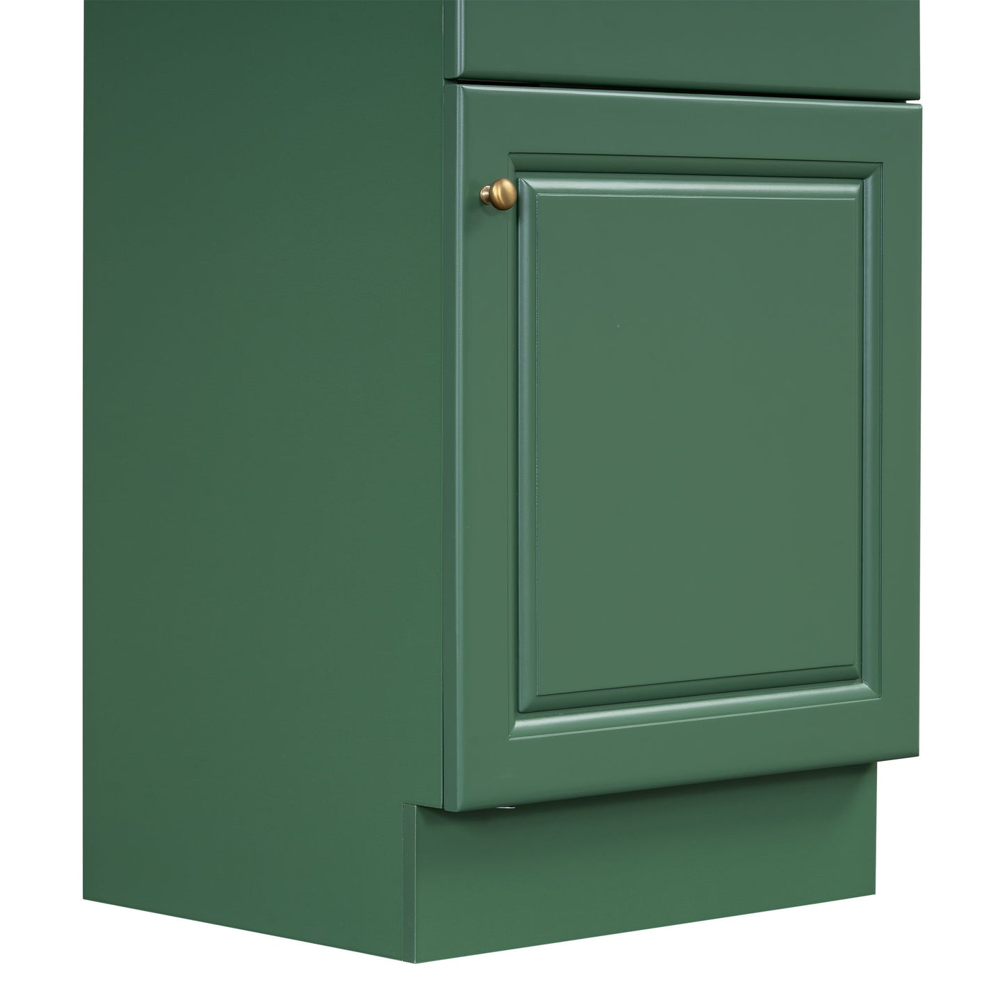 20" Bathroom Vanity With Sink, Freestanding Cabinet With Door Shelf And Adjustable Shelf, And Ceramic Construction - Green