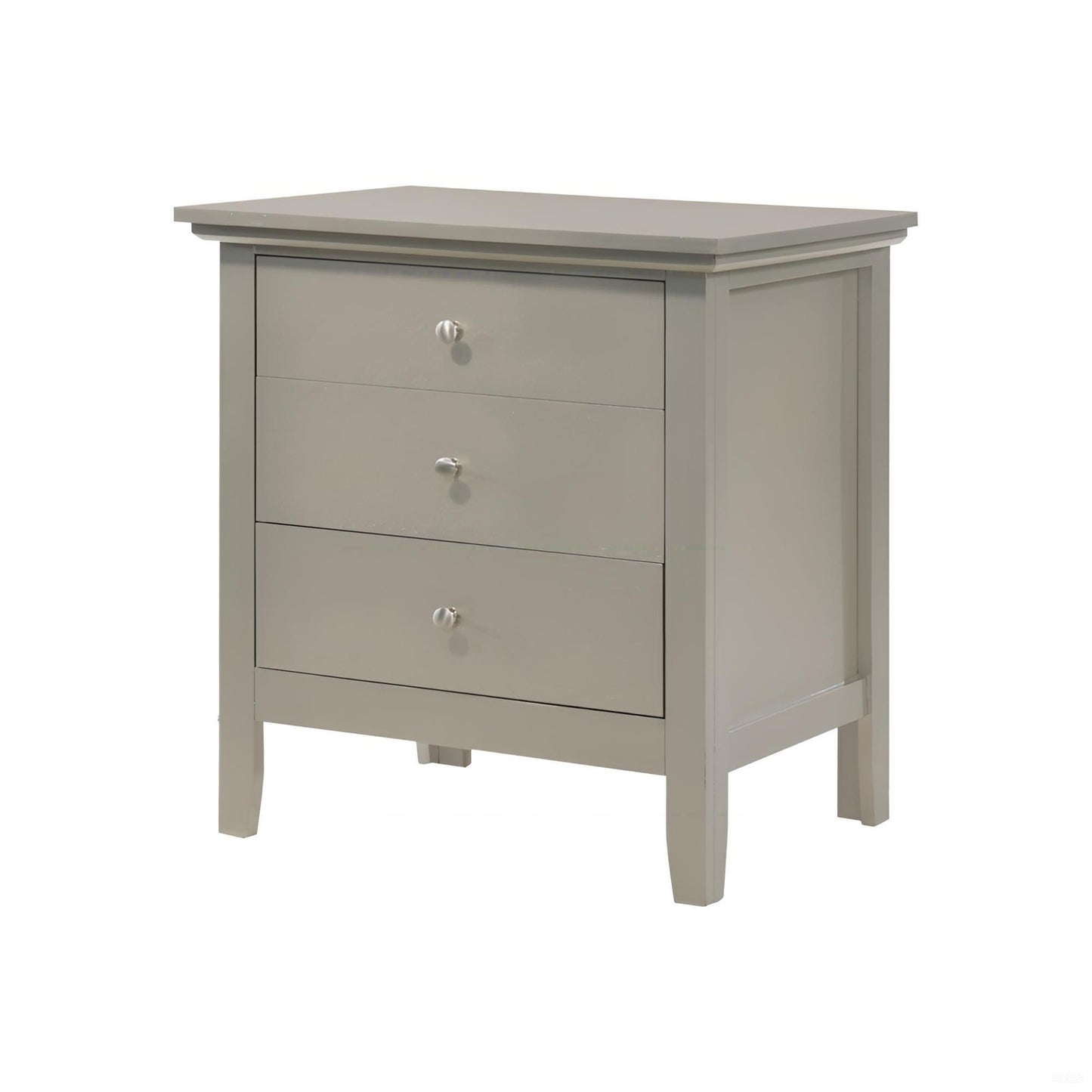 3 Drawer Nightstand - Silver Champagne