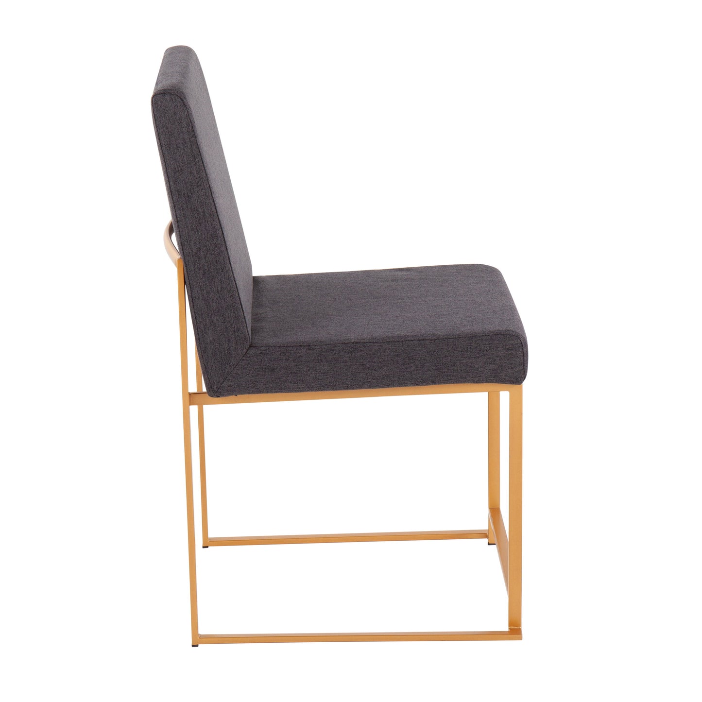 Fuji - Contemporary High Back Dining Chair (Set of 2) - Gold / Charcoal