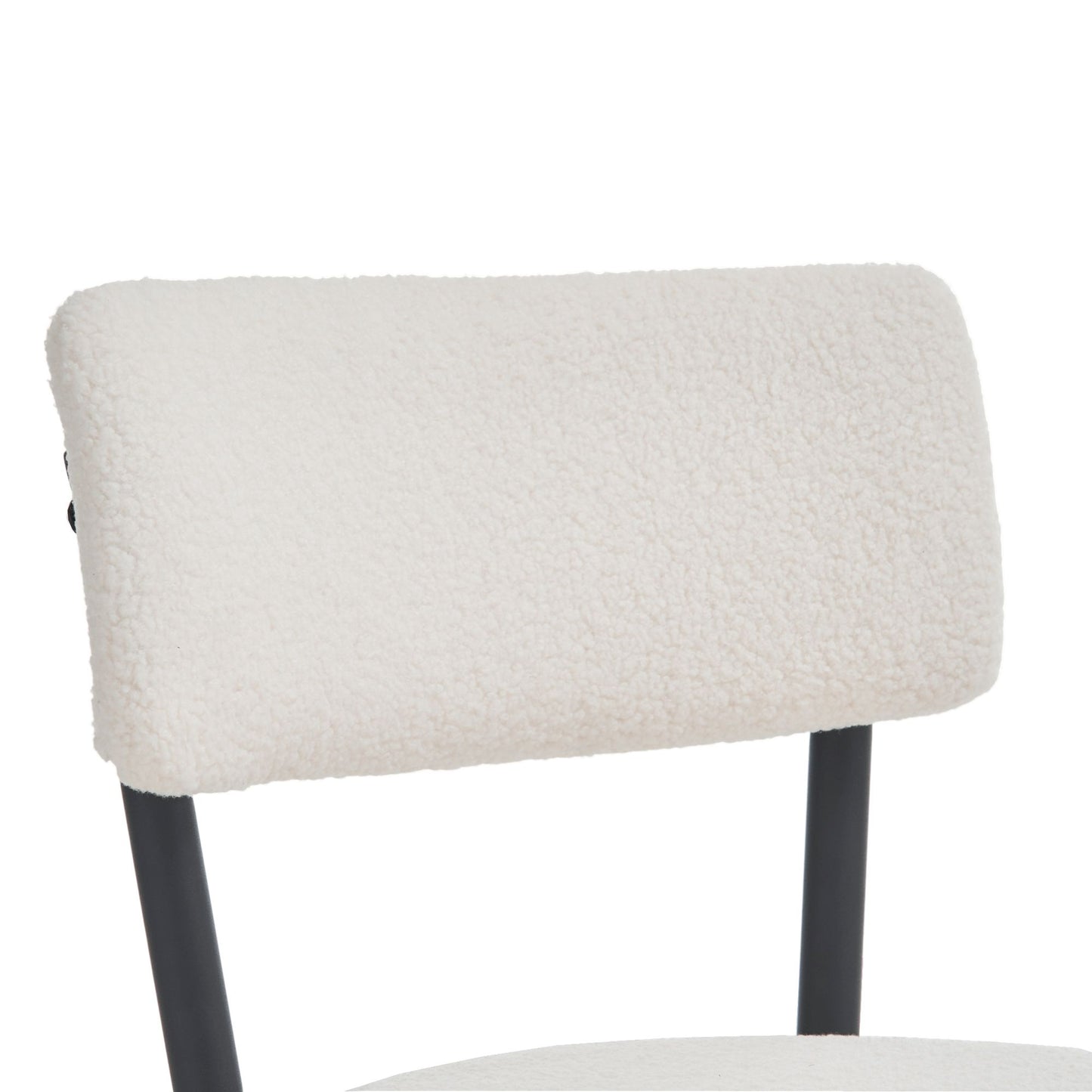 Modern Teddy Fabric Upholstered Bar Stools (Set of 2) - White