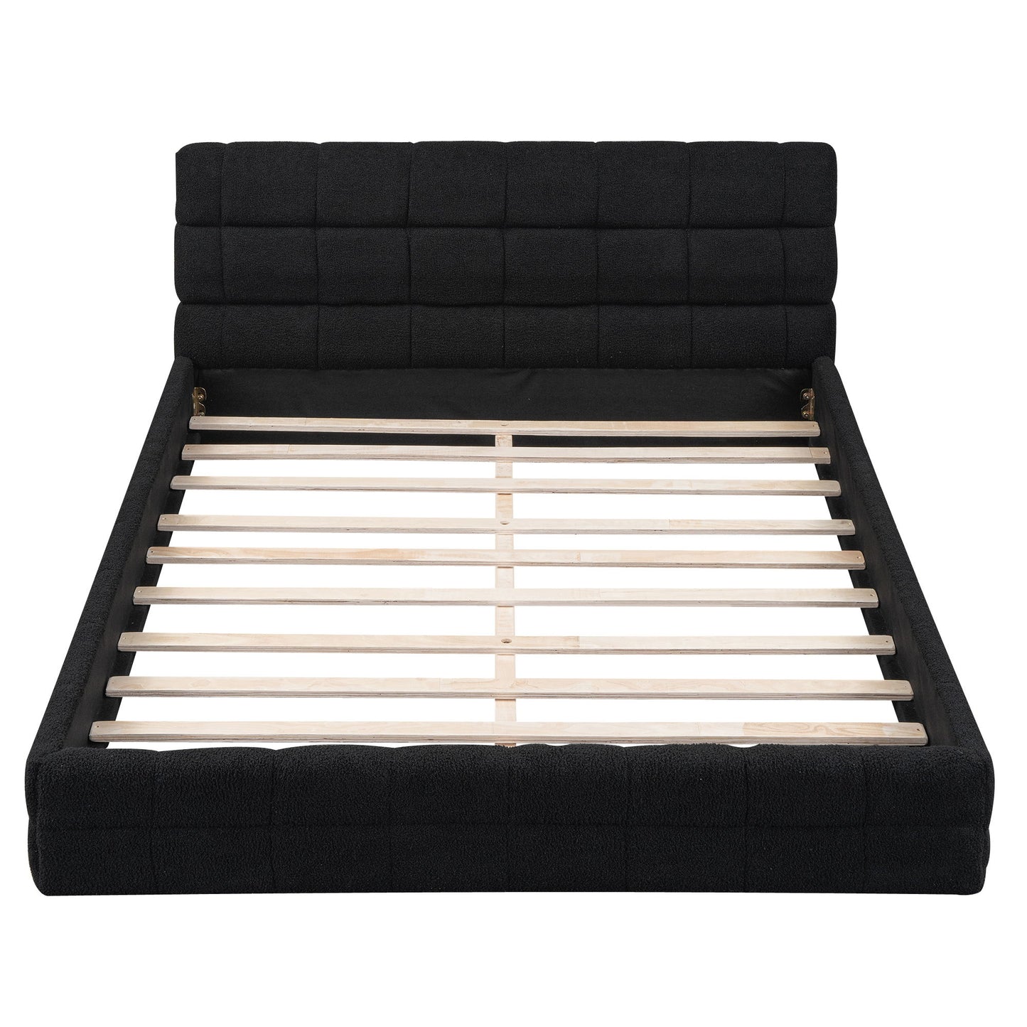 Queen Size Upholstered Platform Bed - Black
