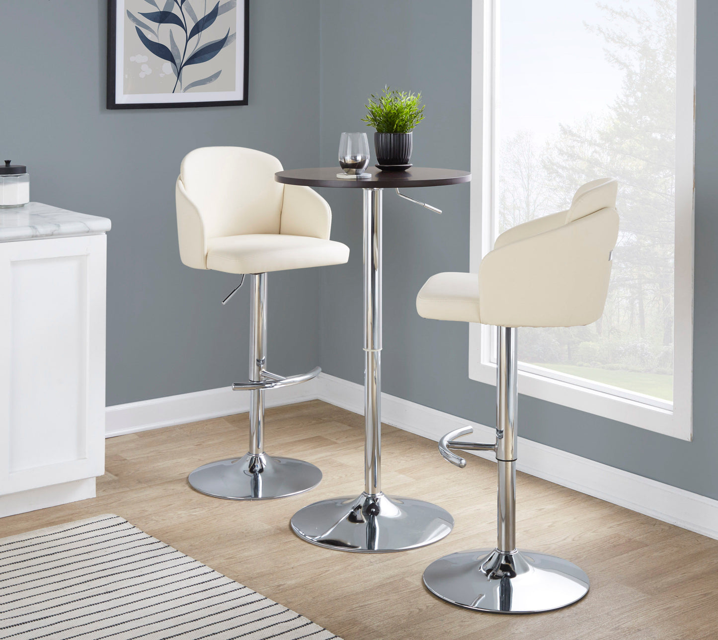 Adjustable Contemporary Bar Table - Brown
