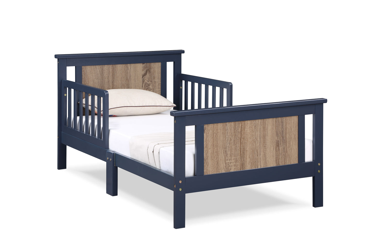 Connelly - Reversible Panel Toddler Bed - Midnight Blue / Vintage Walnut