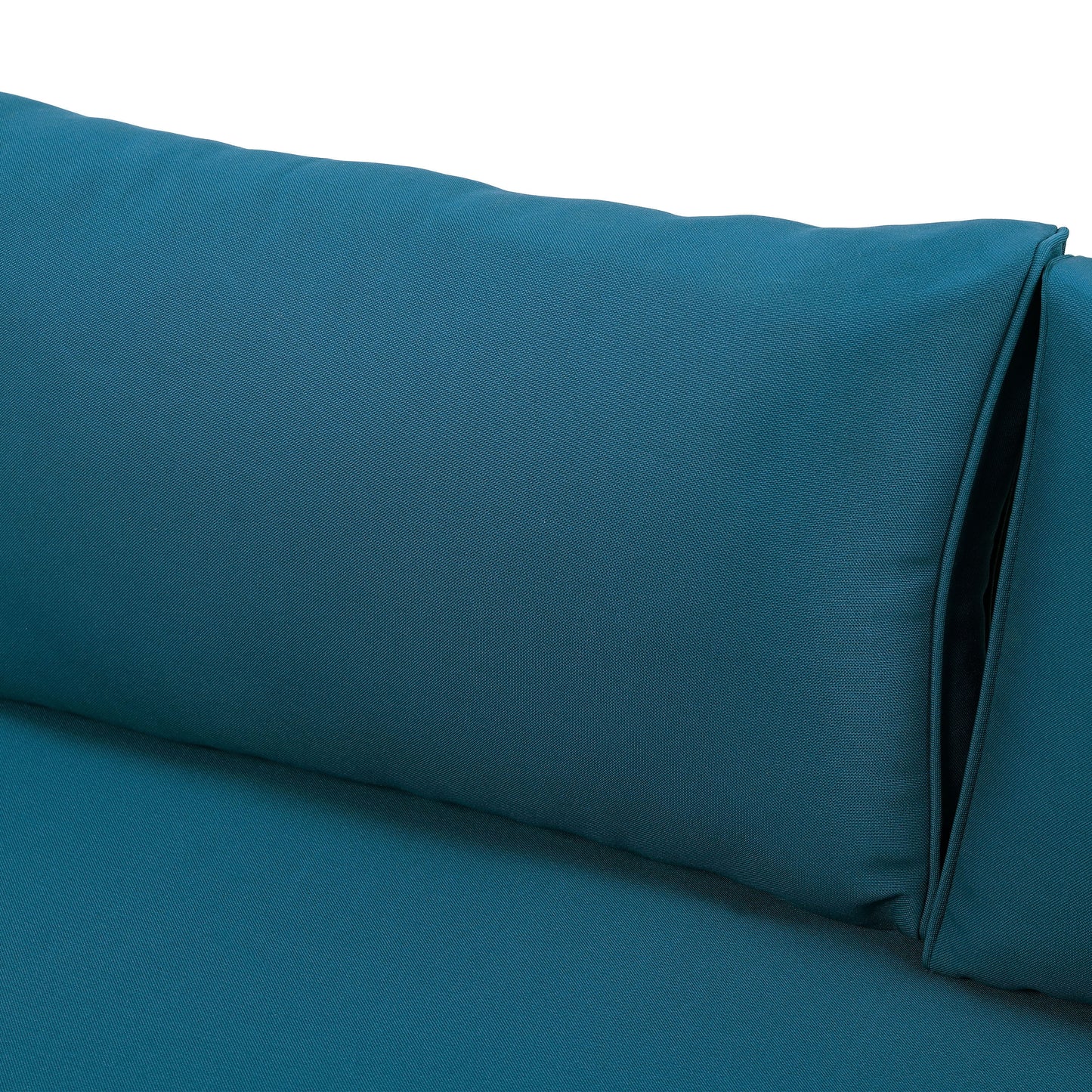 Claremont - 3 Seater Daybed With Rattan Arms And Cushions, Acacia Wood Frame - Teak / Teal