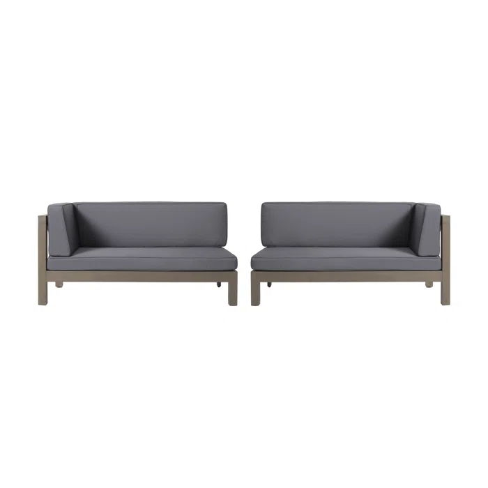 Brava - X Back Left Right Corner Bench Set - Dark Gray