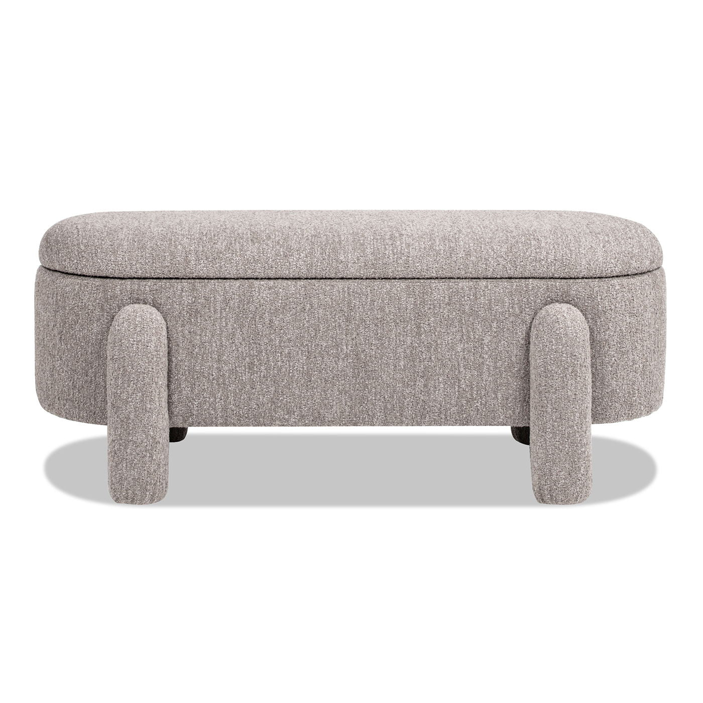 Hugo - Oval Fully Upholstered Storage Bench - Brown