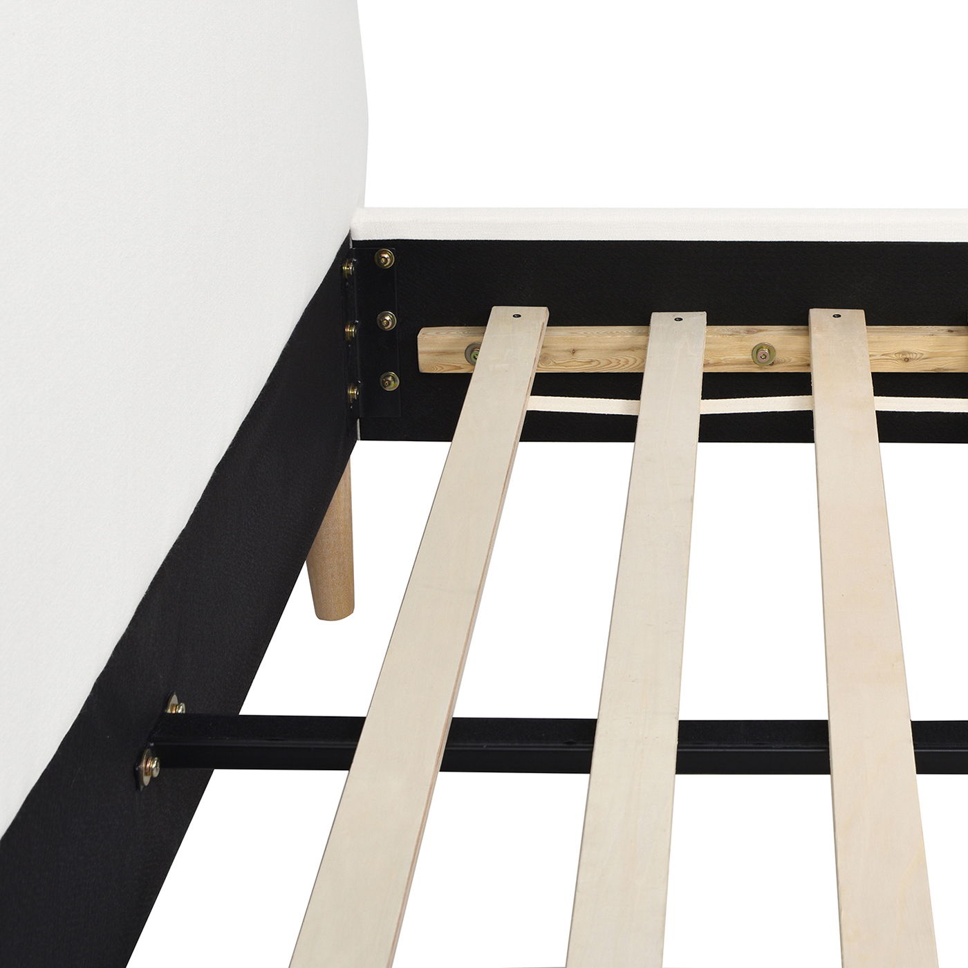 Stockholm - Queen Modern Wavy Headboard Platform Bed - Antique White