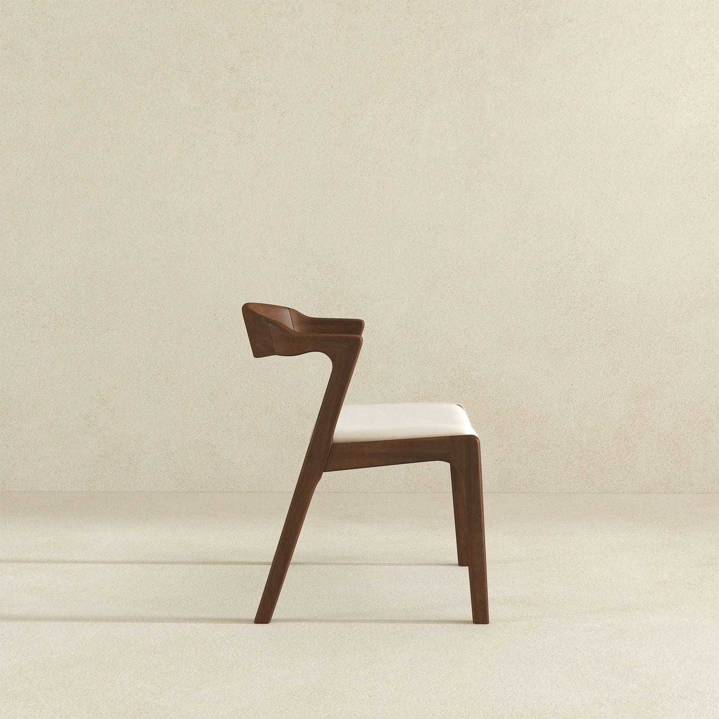 Dakota - Velvet Dining Chair (Set of 2) - Cream White / Dark Brown