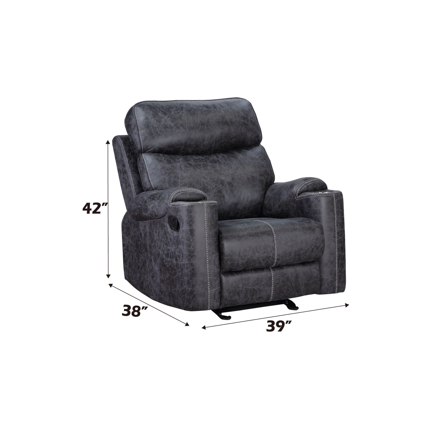 Hirah - 3 Piece Living Room Set - Dark Gray