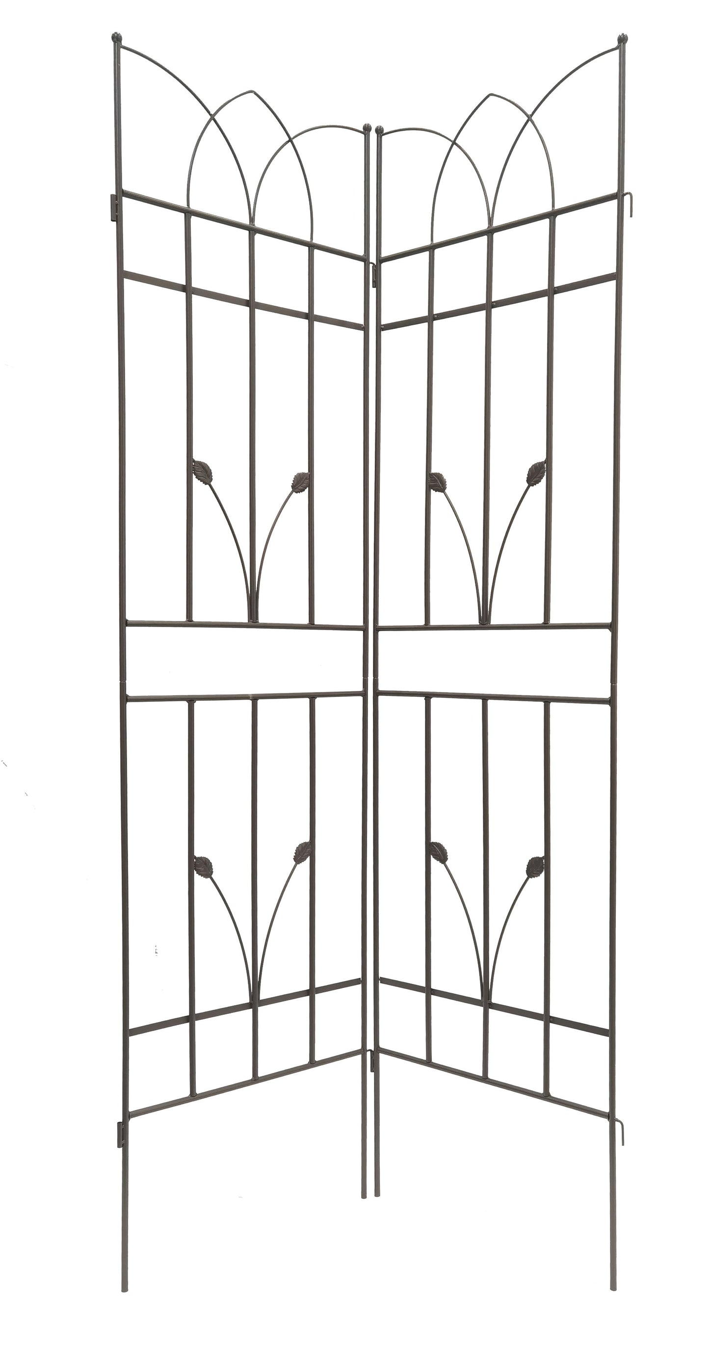2 Pack Metal Garden Trellis Rustproof Trellis For Climbing Plants Outdoor Flower Support - Brown