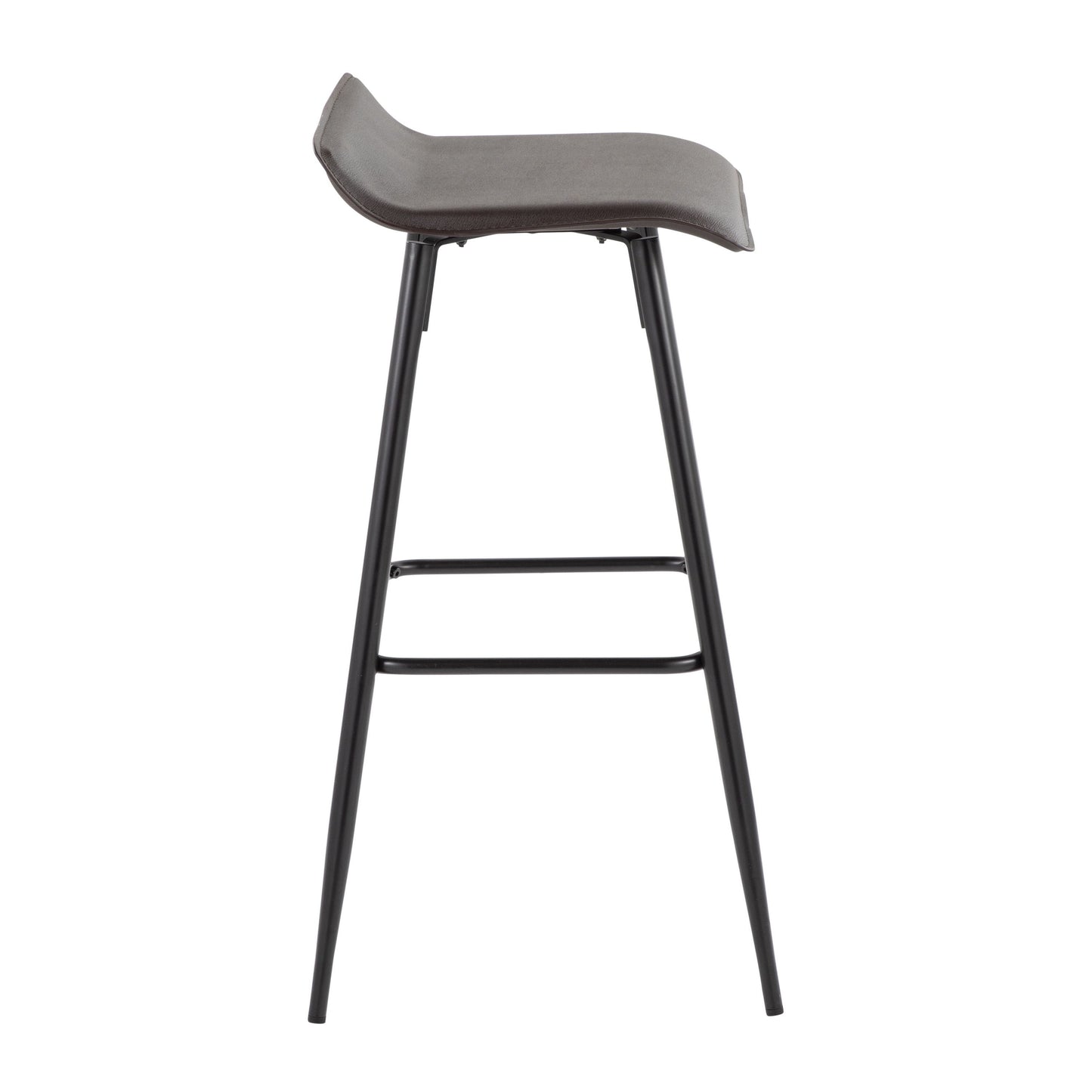 Ale - Contemporary Fixed Height Bar Stool (Set of 2) - Black / Espresso