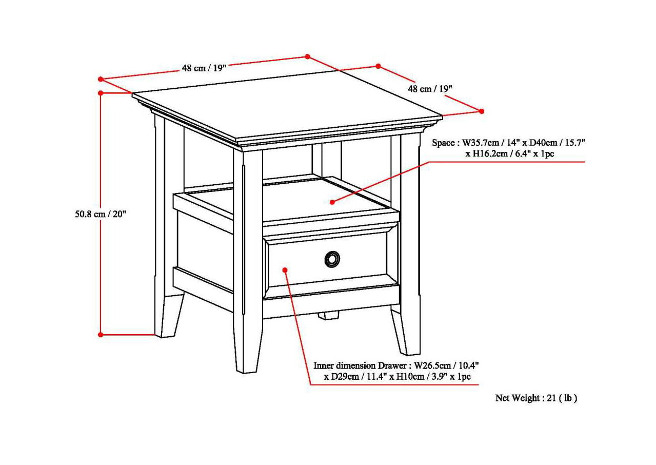 Amherst - End Table - Hickory Brown