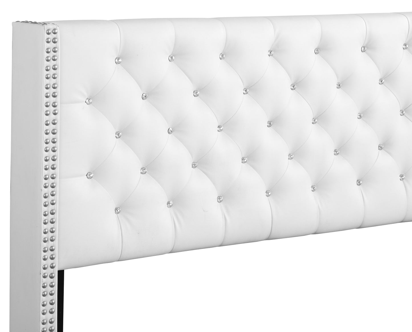 Full Upholstered Bed - White