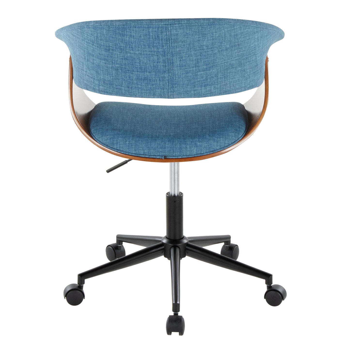 Vintage Mod - Mid-Century Modern Office Chair - Black / Walnut / Blue