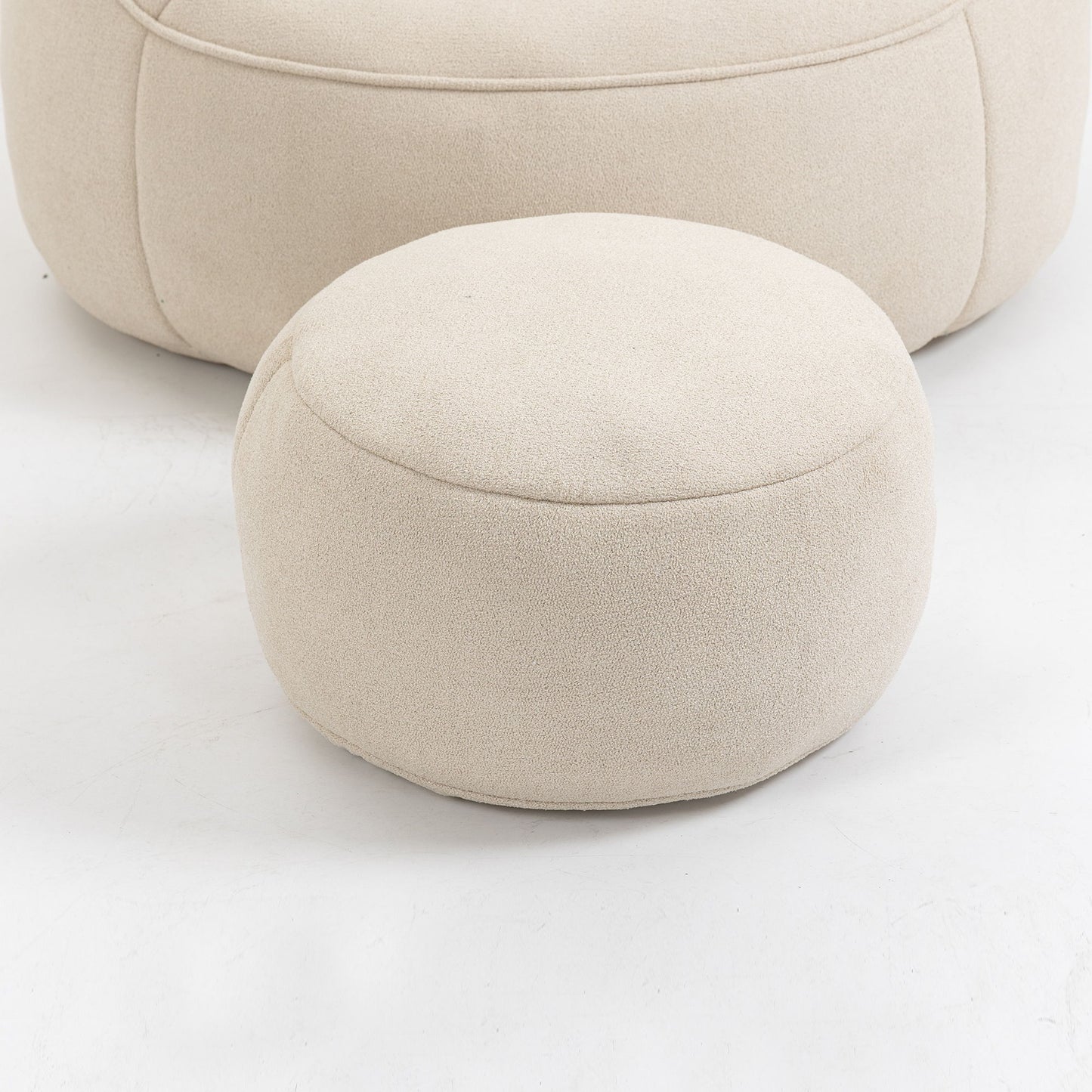 Bedding Bean Bag Sofa Chair High Pressure Foam Bean Bag Chair Adult Material With Padded Foam Padding Compressed Bean Bag With Footrest - Beige