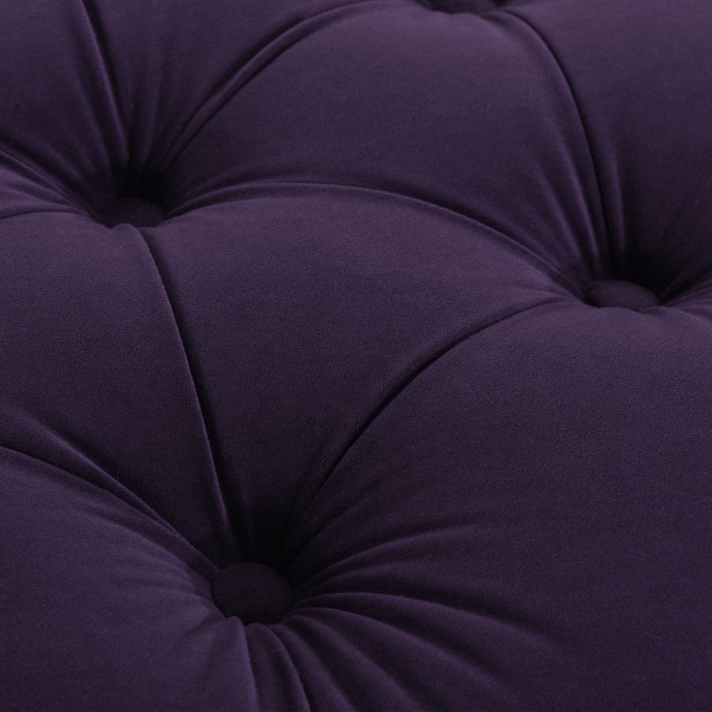 Dawn - Tufted Round Ottoman Nailhead Accents - Purple