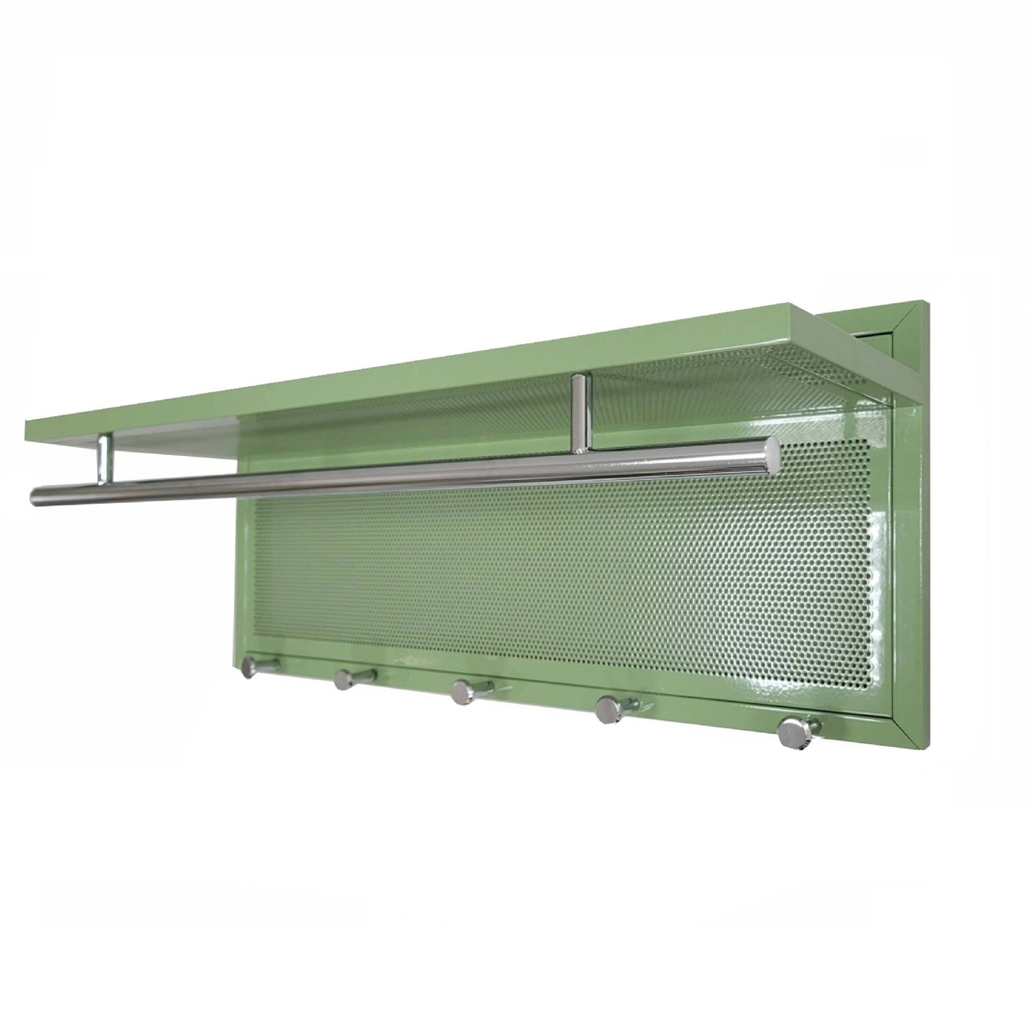 Esyspot - Metal Powder Coating Hook Wall Mounted With Shelf - Green