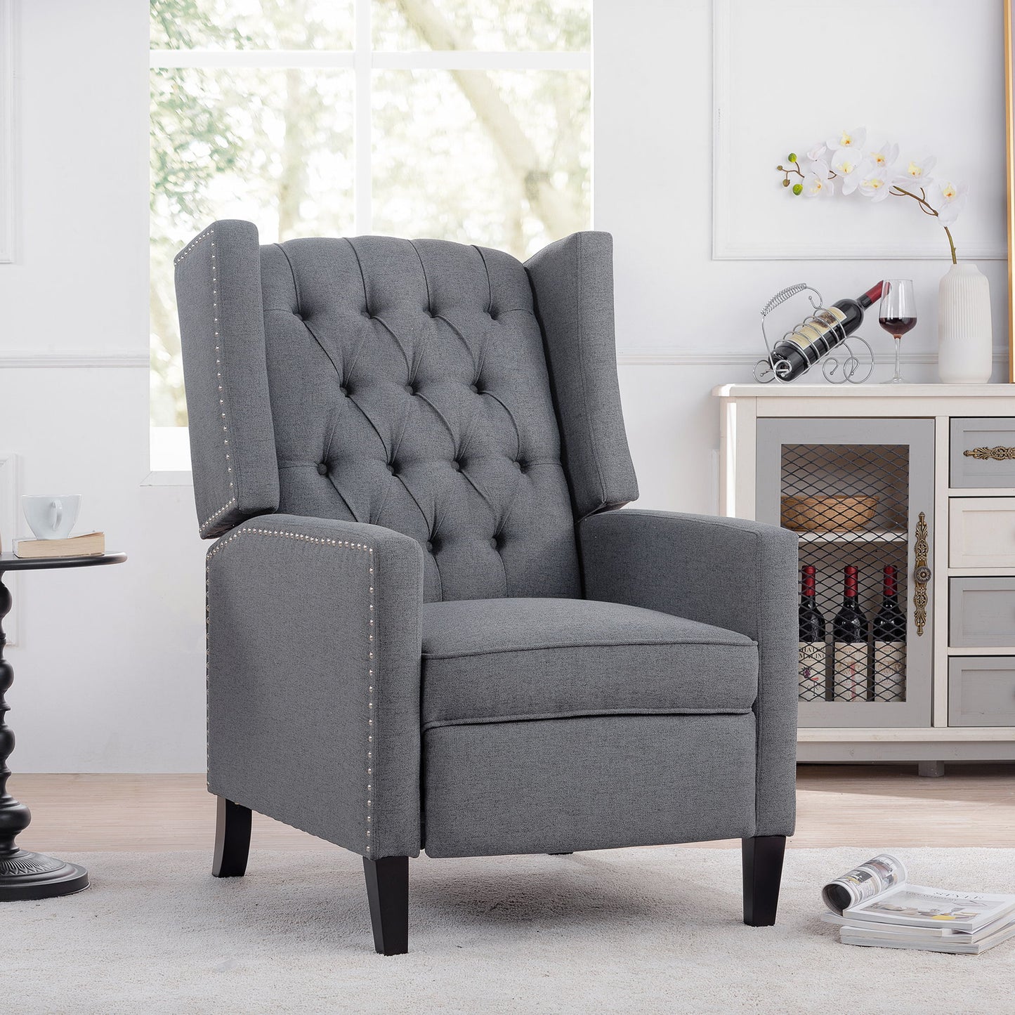 Manual Wing Chair Recliner - Gray