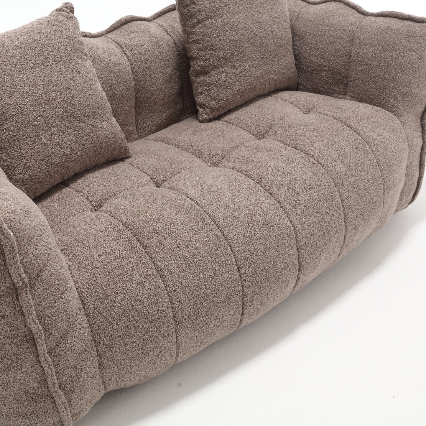 Soft Beanbag Chair With High Resilience Foam Core For Two People - Brown