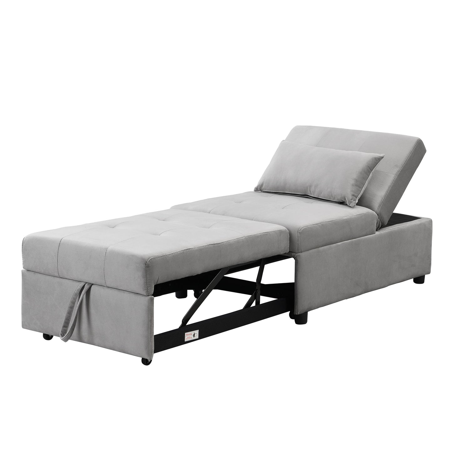 Stylish Folding Ottoman Sofa Bed With Multifunctional Design - Gray