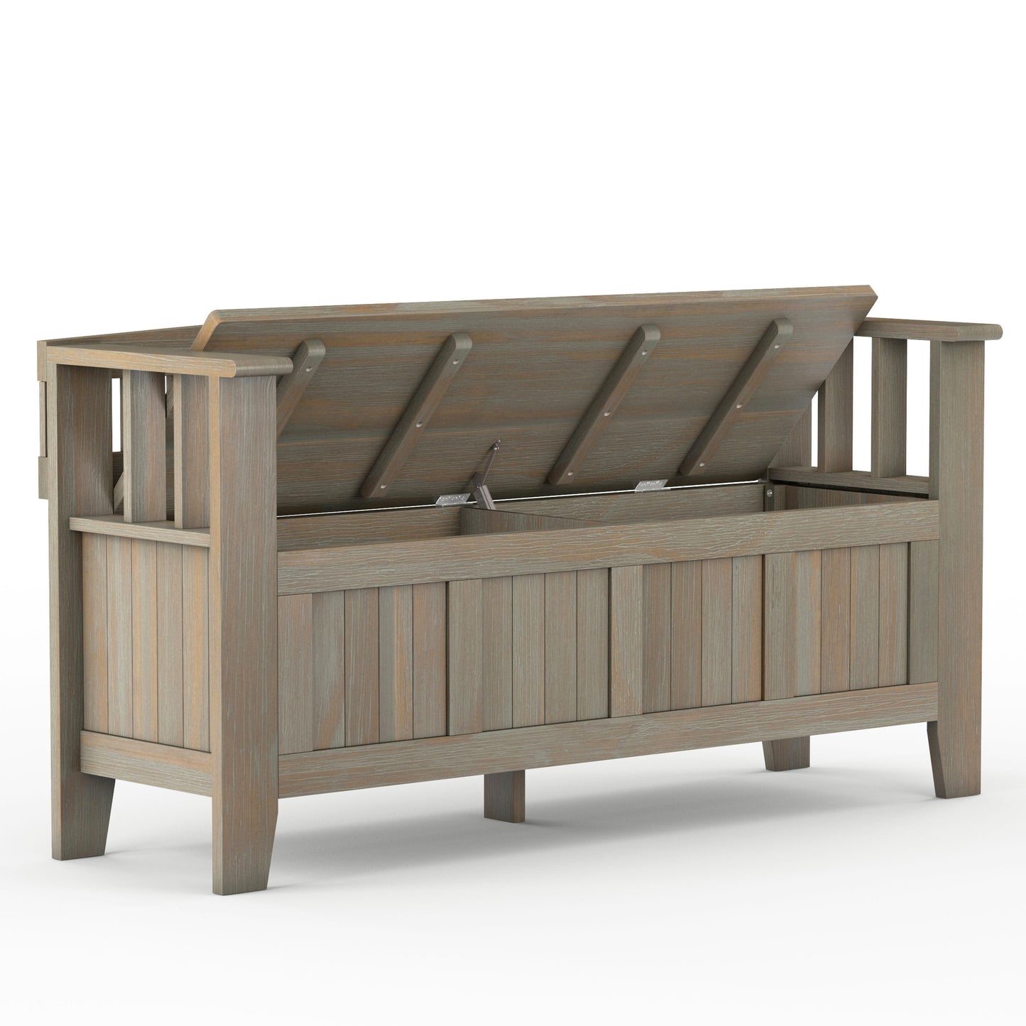 Acadian - Entryway Storage Bench - Distressed Gray