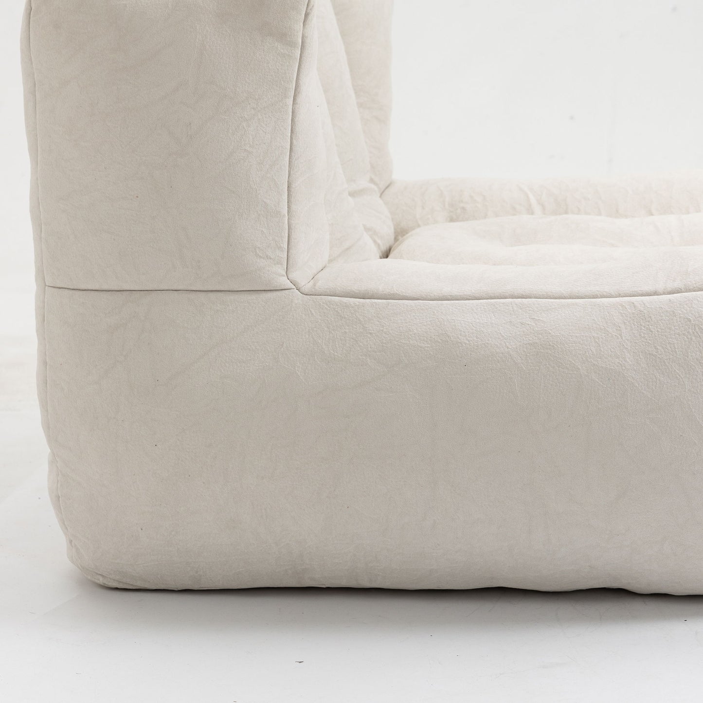 Fluffy Bean Bag Chair, Comfortable Bean Bag For Adults And Children, Super Soft Lazy Sofa Chair With Memory Foam And Ottoman, Indoor Modern Focus Bean Bag Chair For Living Room, Bedroom, Apartment - White