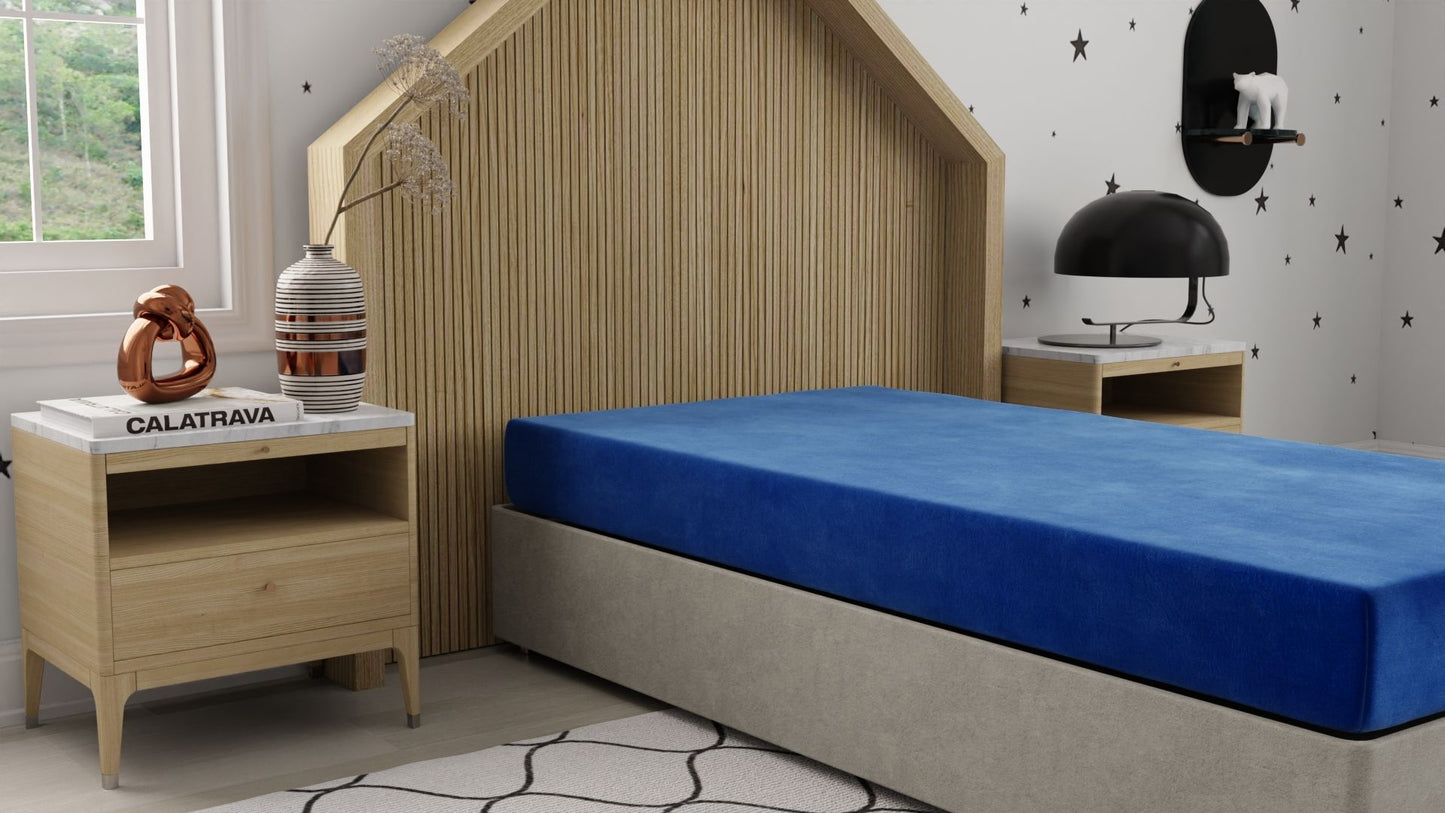 Kids Pedic - 7" Twin Waterproof Protection Mattress - Blue