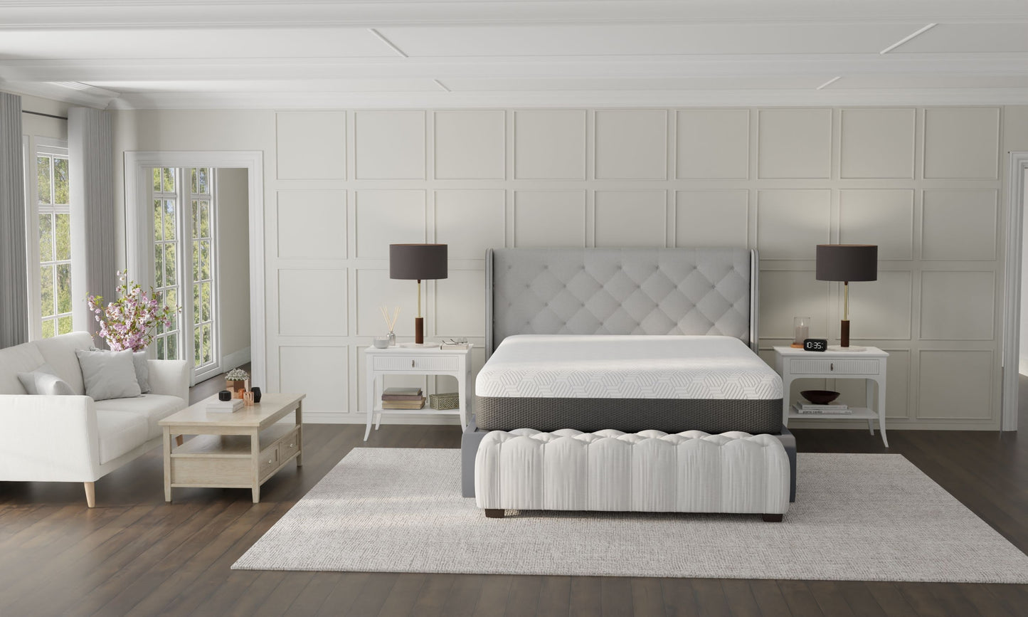 Pur Chill - 12" King Soft Mattress With Phase Change Cooling Fabric - White / Gray