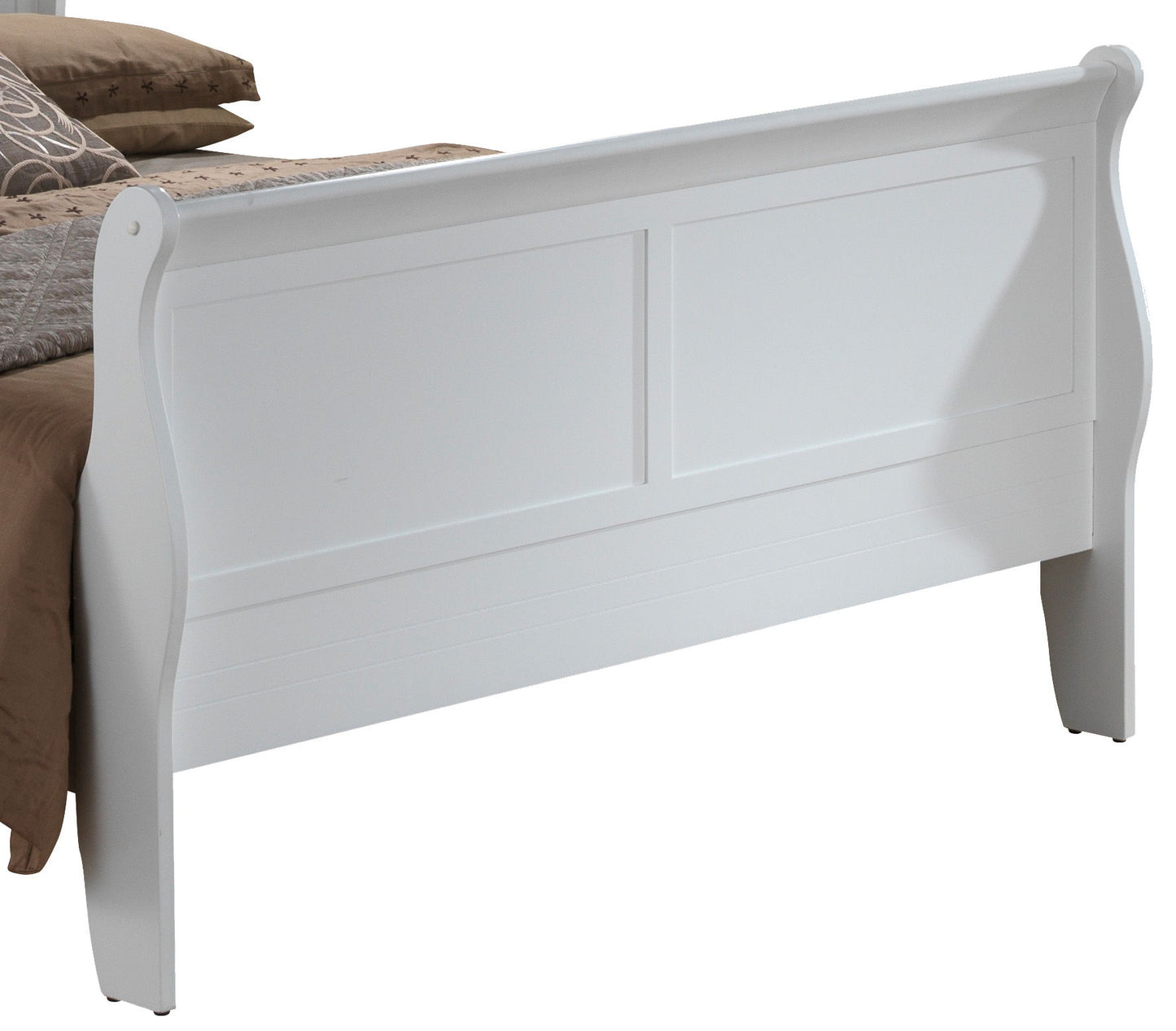 Queen Bed Panel Sleigh - White