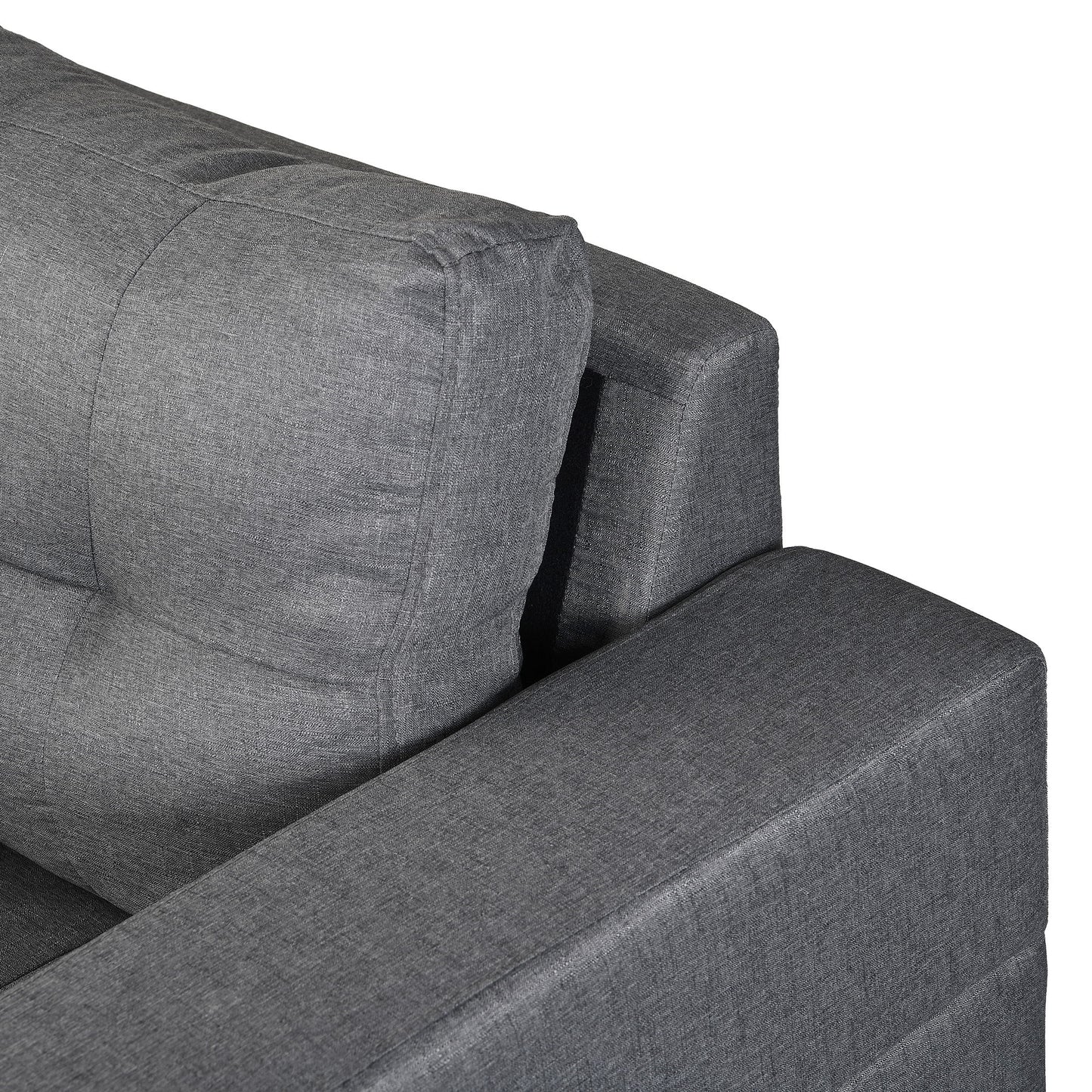 Sectional Sofa Set For Living Room With L Shape Chaise Lounge, Cup Holder And Left Or Right Hand Chaise Modern 4 Seat - Gray