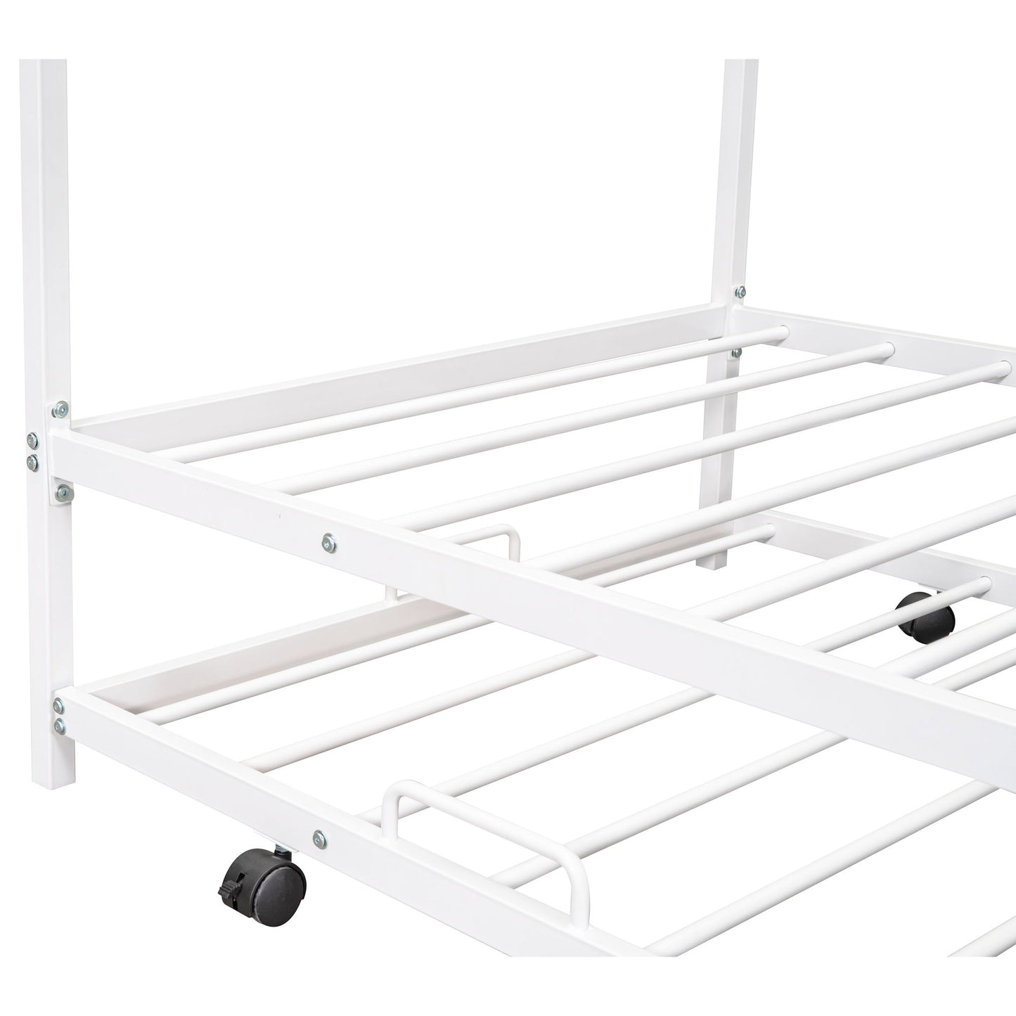 Twin Size House Bed & Trundle - White