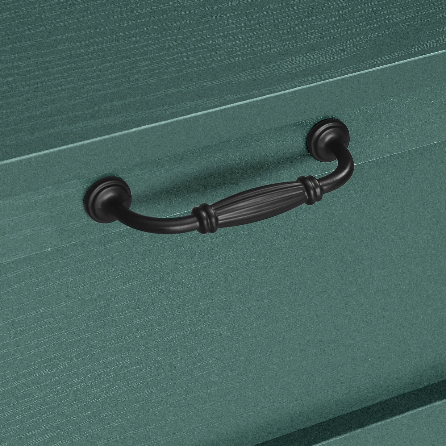 2 Door 2 Drawer Cabinet, American Furniture, Suitable For Bedroom, Living Room, Study - Dark Green