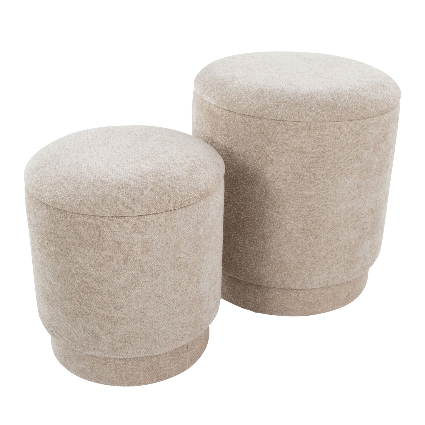Marla - Upholstered Contemporary Ottoman Set - Beige