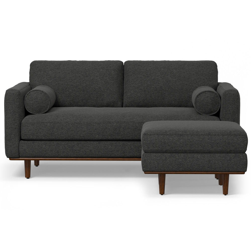 Morrison - Upholstered Sofa And Ottoman Set - Charcoal Gray
