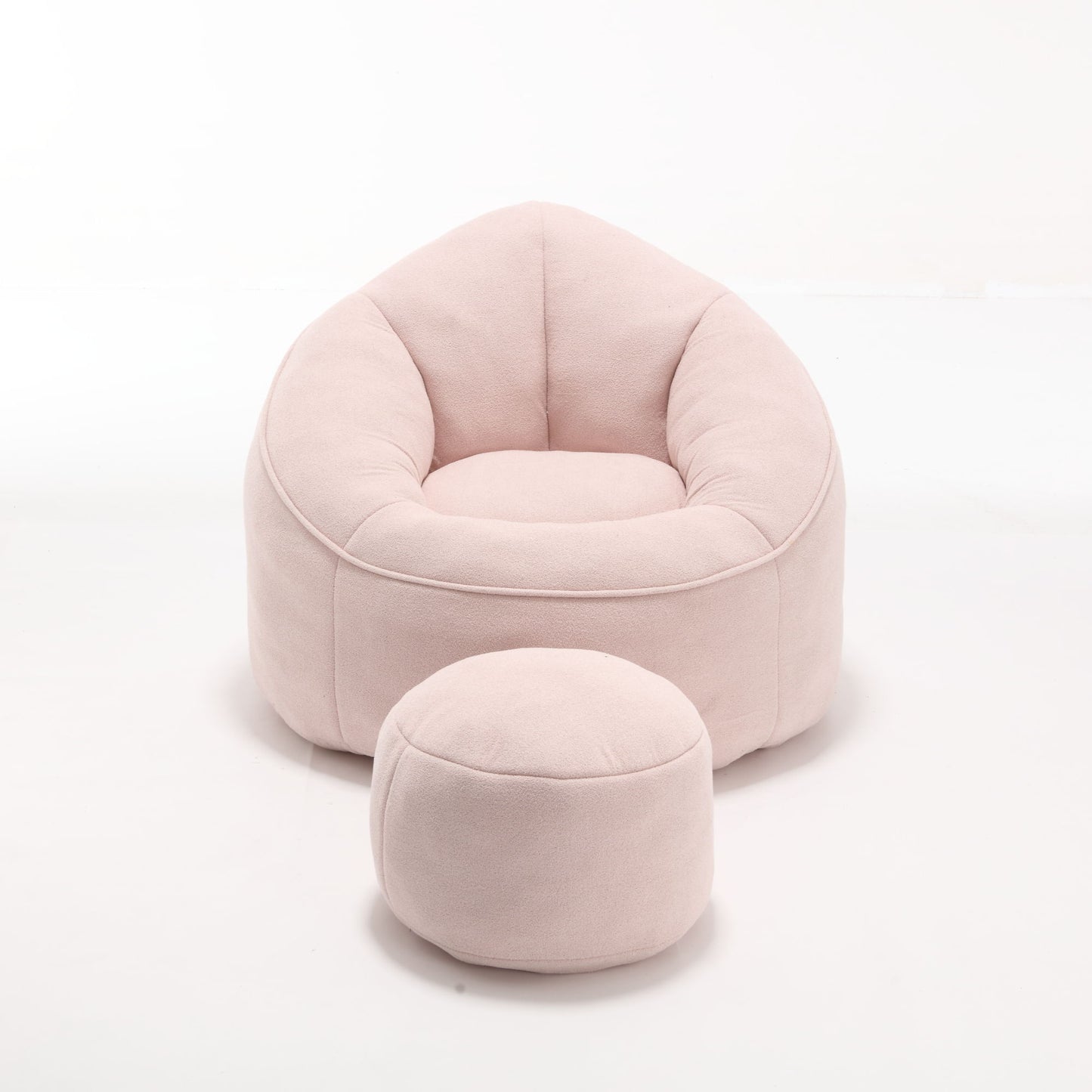 Bedding Bean Bag Sofa Chair High Pressure Foam Bean Bag Chair Adult Material With Padded Foam Padding Compressed Bean Bag With Footrest - Pink