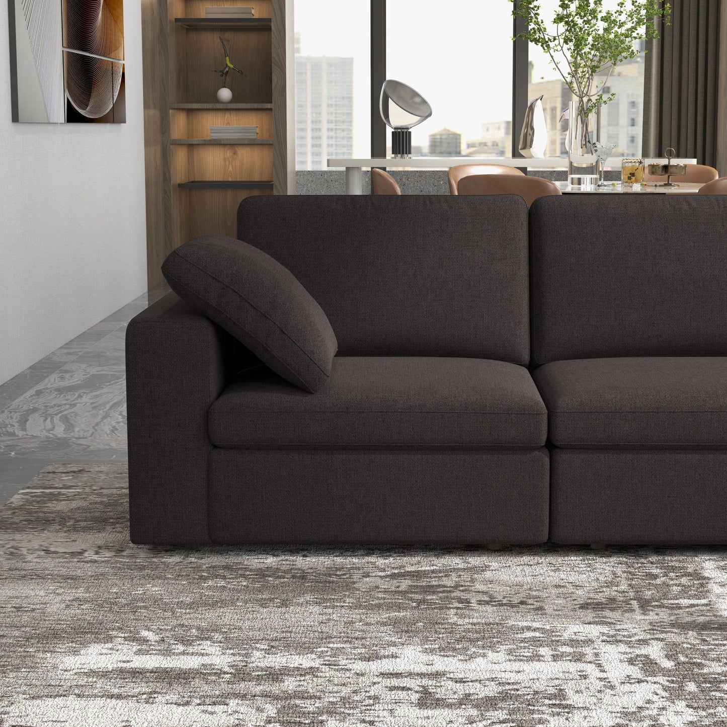 Cecilia - Modular Corner Sectional, Modern Sofa - Gray