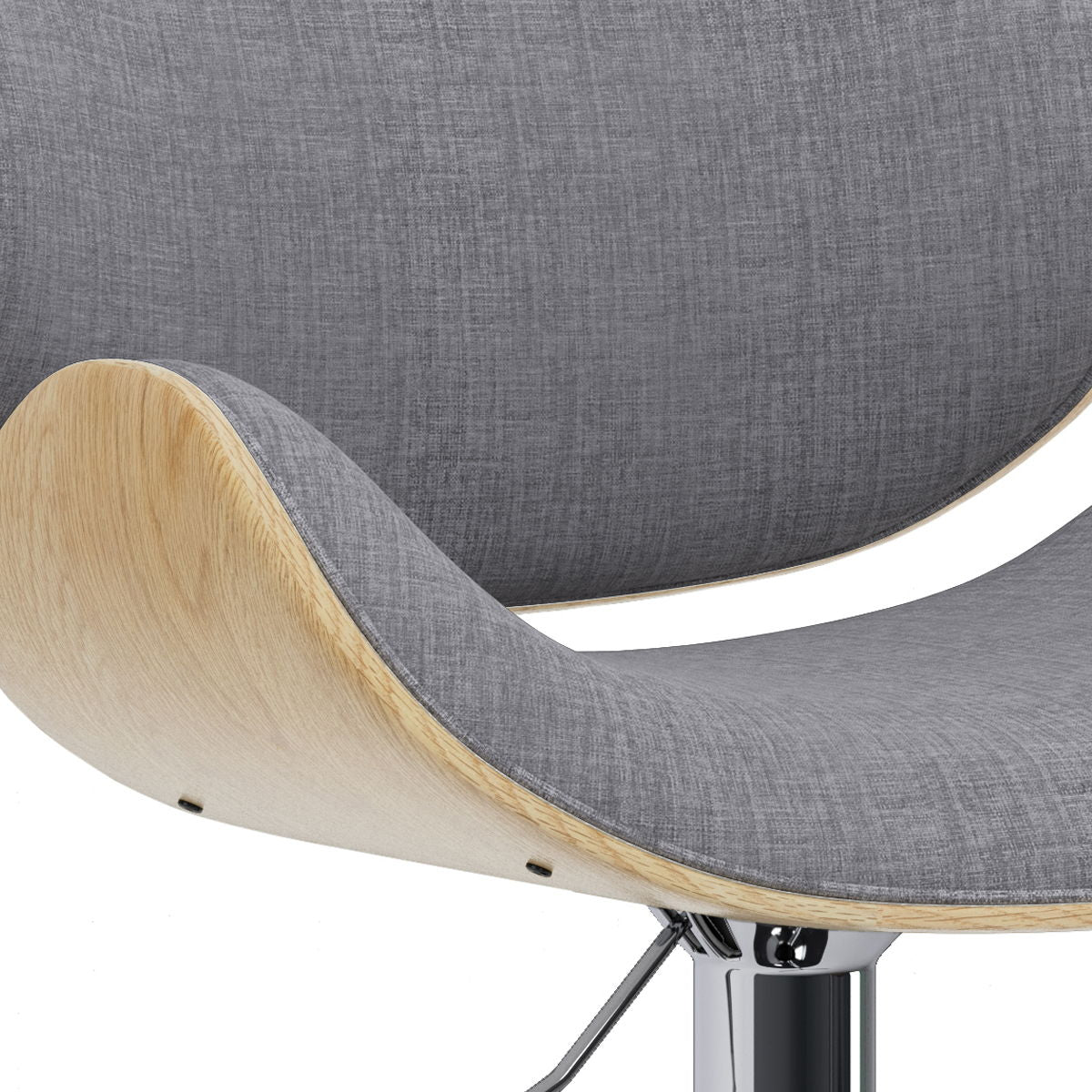 Marana - Bentwood Adjustable Swivel Bar Stool - Light Gray