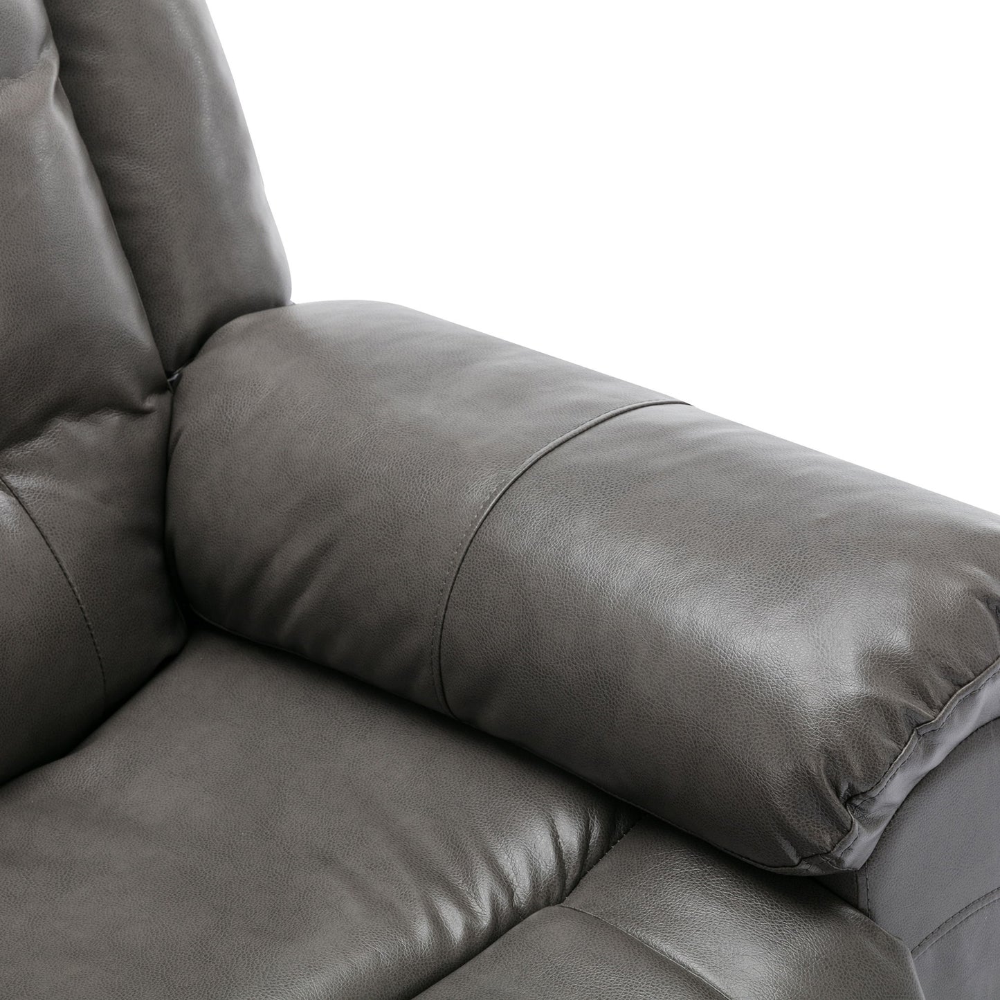 2 Seater Home Theater Recliner Manual Recliner Chair With A Storage Box And Two Cup Holders For Living Room - Gray