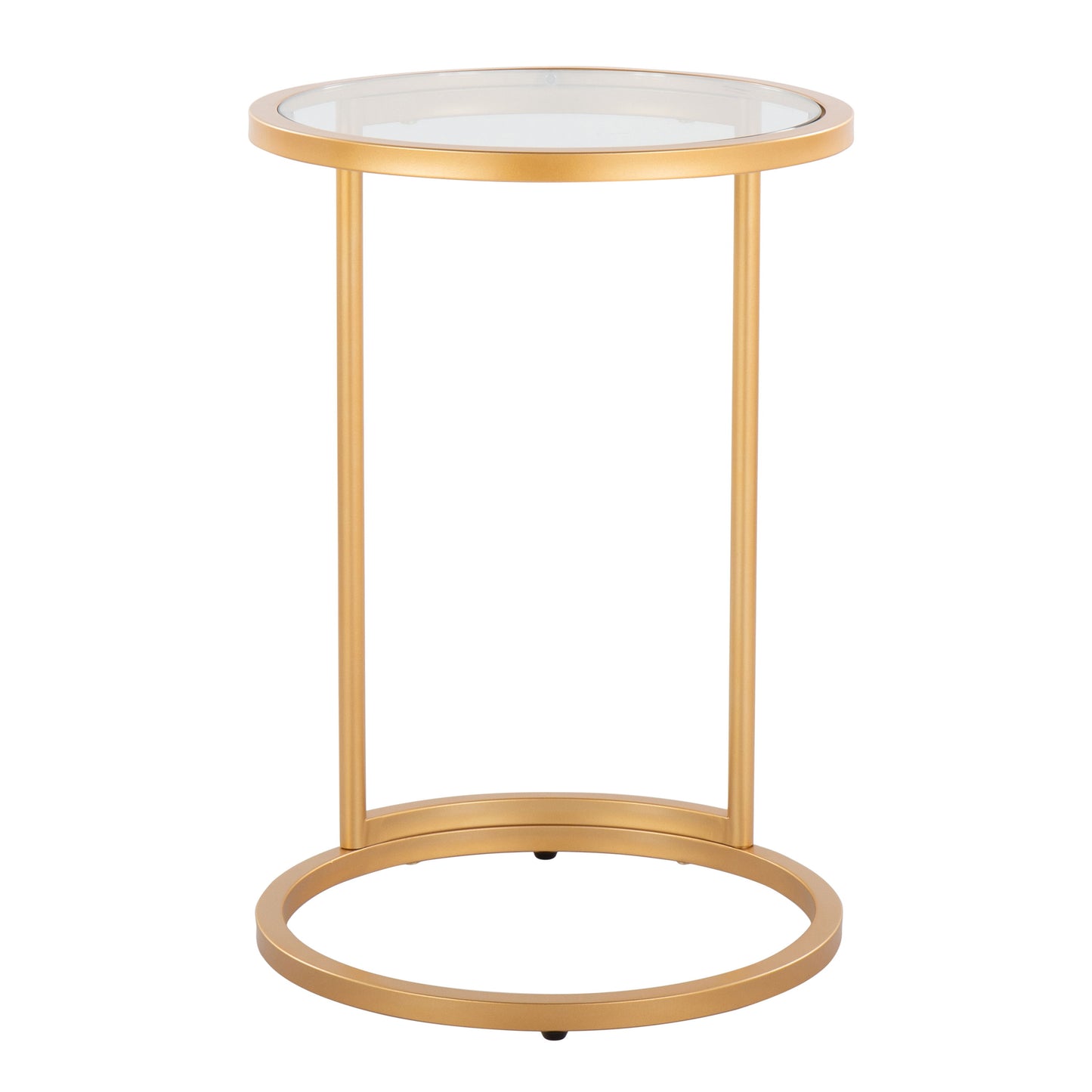 Zenn - Round End Table - Gold / Clear