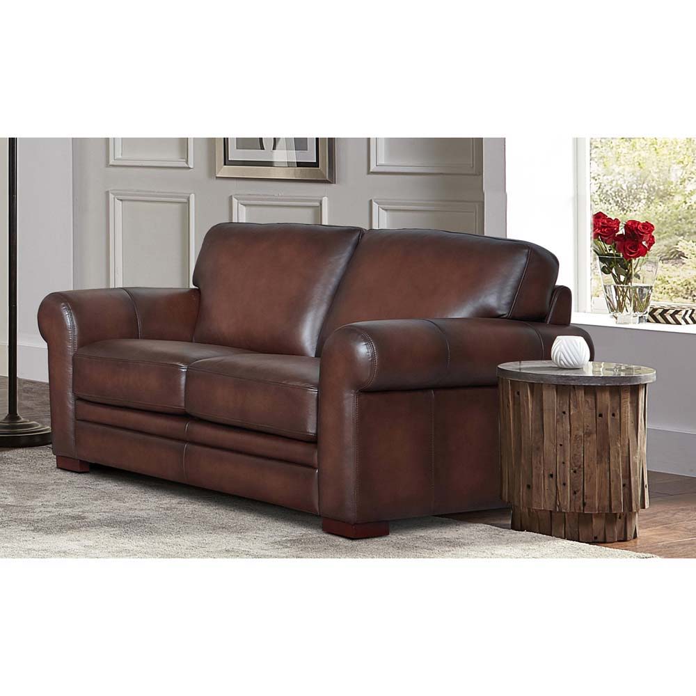 Brookfield - Leather Loveseat - Caramel