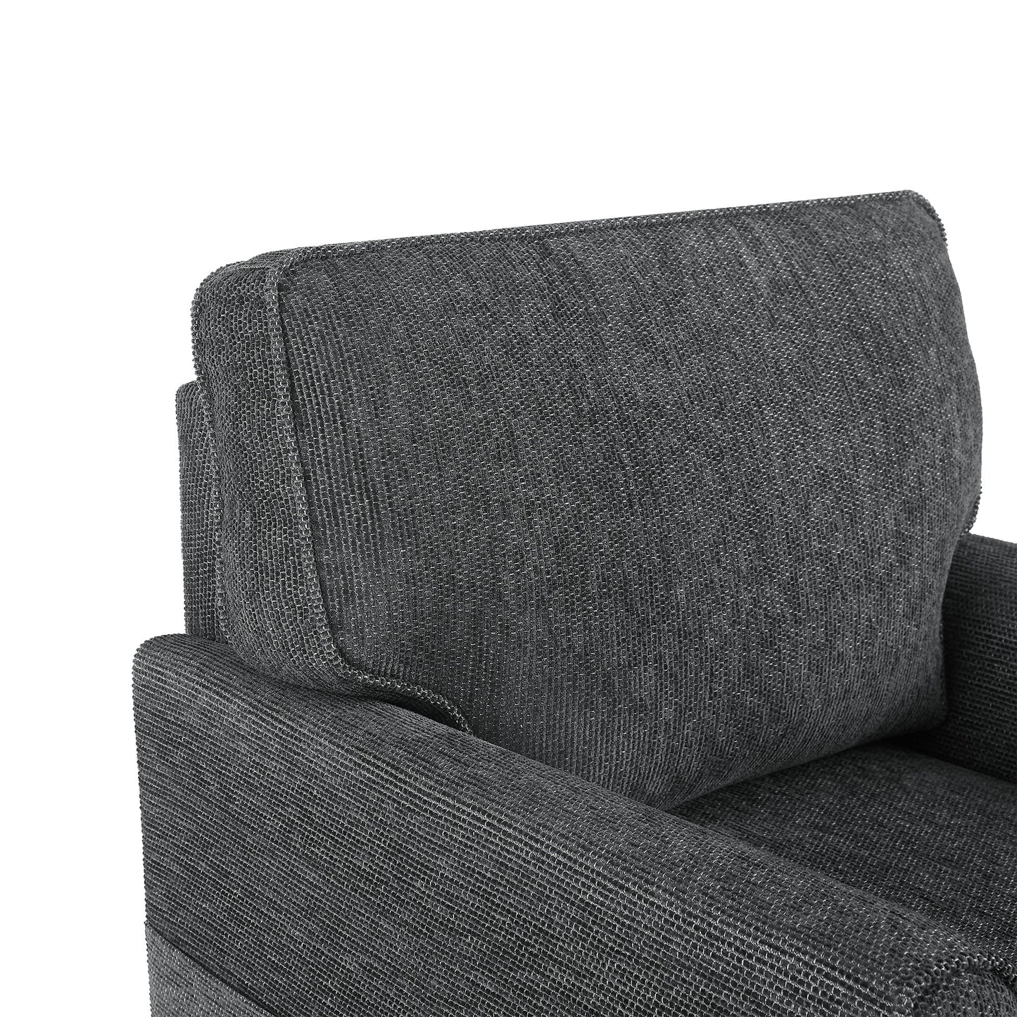 360 Degree Swivel Chair Accent Barrel Armchair With Side Pockets, Compact Design For Living Room, Bedroom, Office - Gray