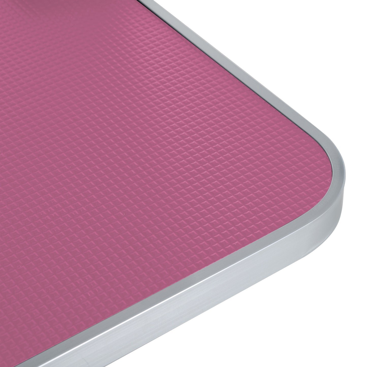 Folding Dog Pet Grooming Table Stainless Steel Frame Rubber Mat On Board With Adjustable Arm And Clamps Pet Dog Cat Grooming Table - Pink