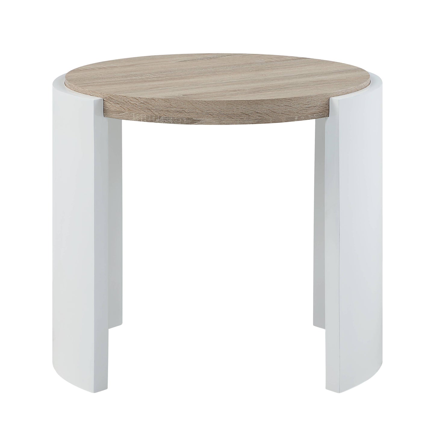 Zoma - High Gloss End Table - Oak / White
