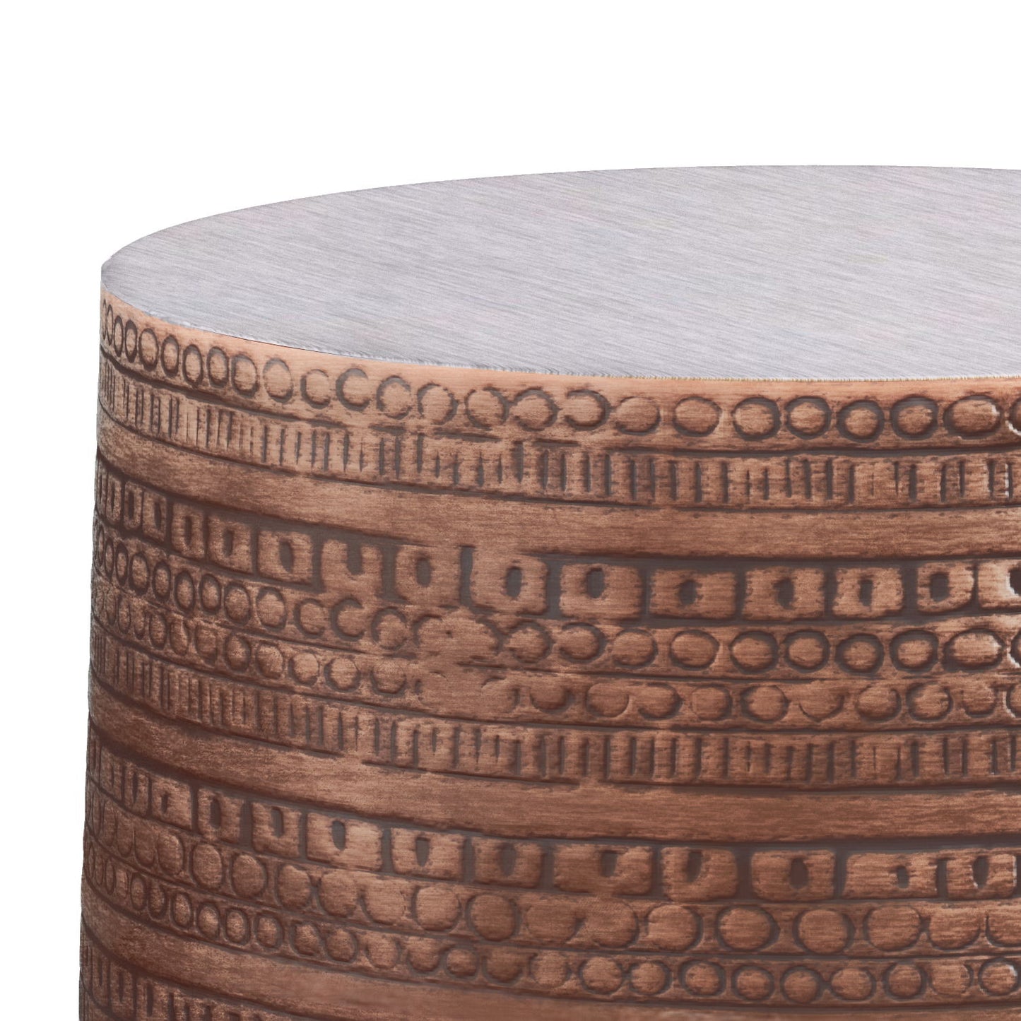 Johnsen - Large Metal Accent Table - Antique Copper