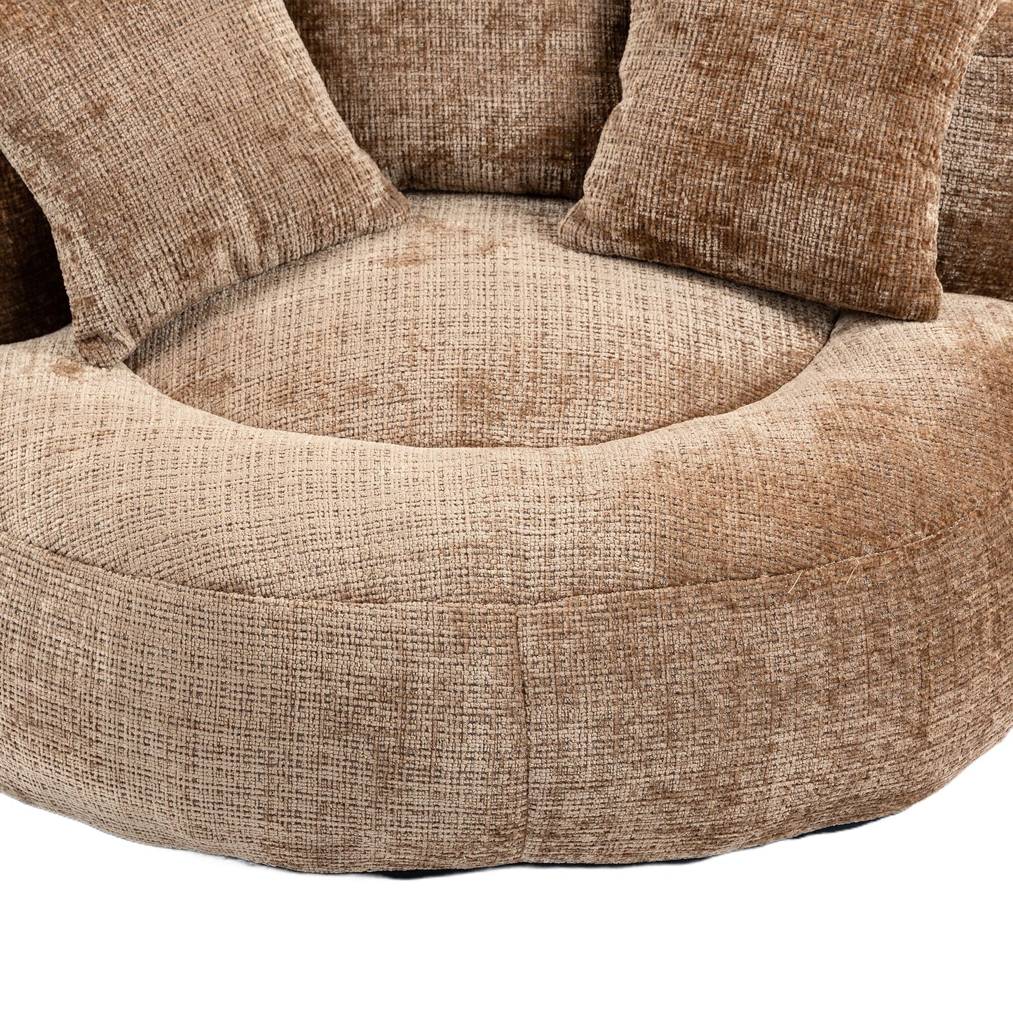 Lazy Sofa Durable Comfort Lounger High Back Bean Bag Chair With 3 Pillows - Coffee
