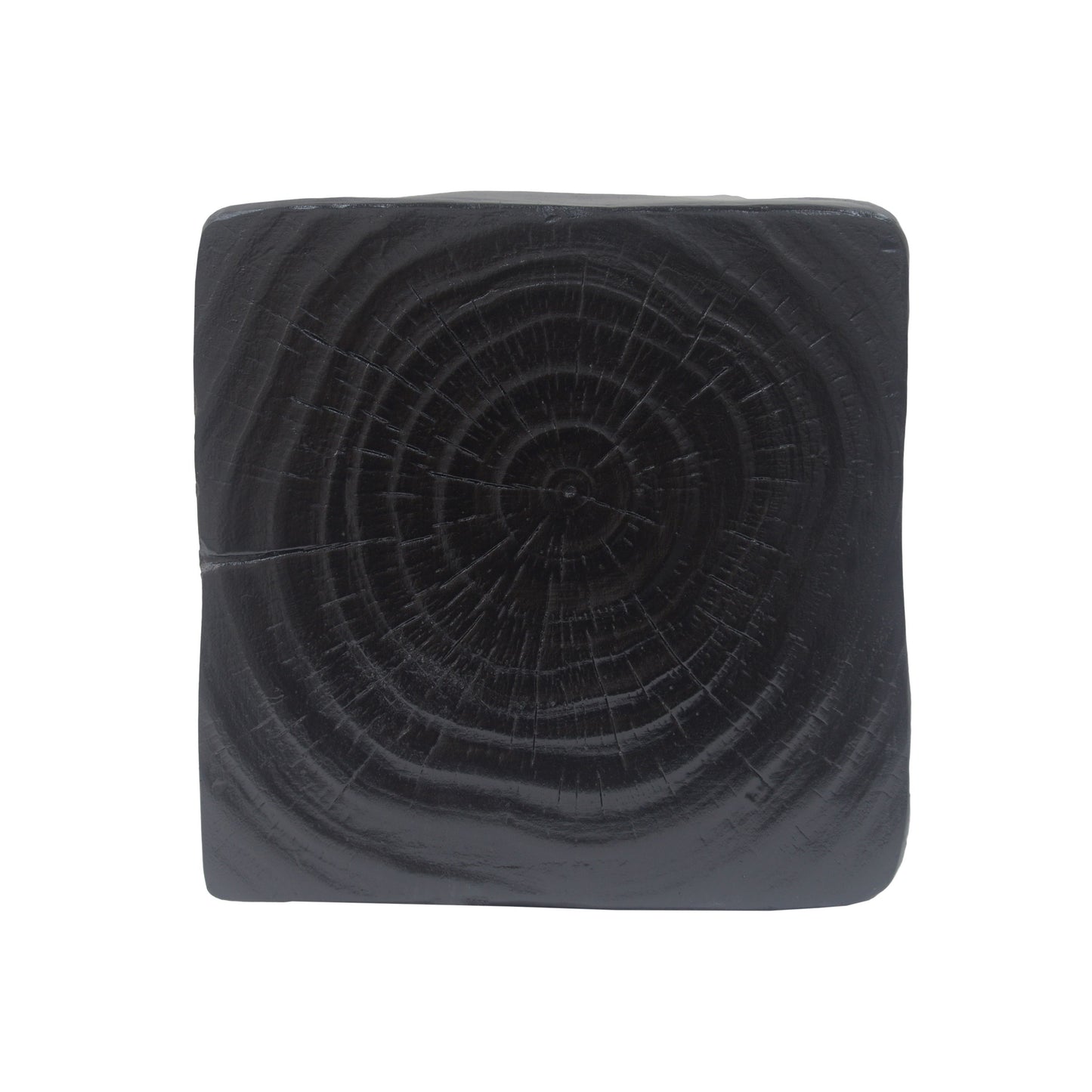Mgo Twist Shape Side Table With Wood - Like Texture - Black